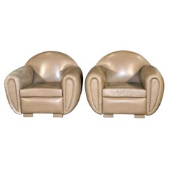 Retro Leather Club Chairs