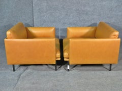 Vintage Leather Club Chairs in the Style of Lind Mobler