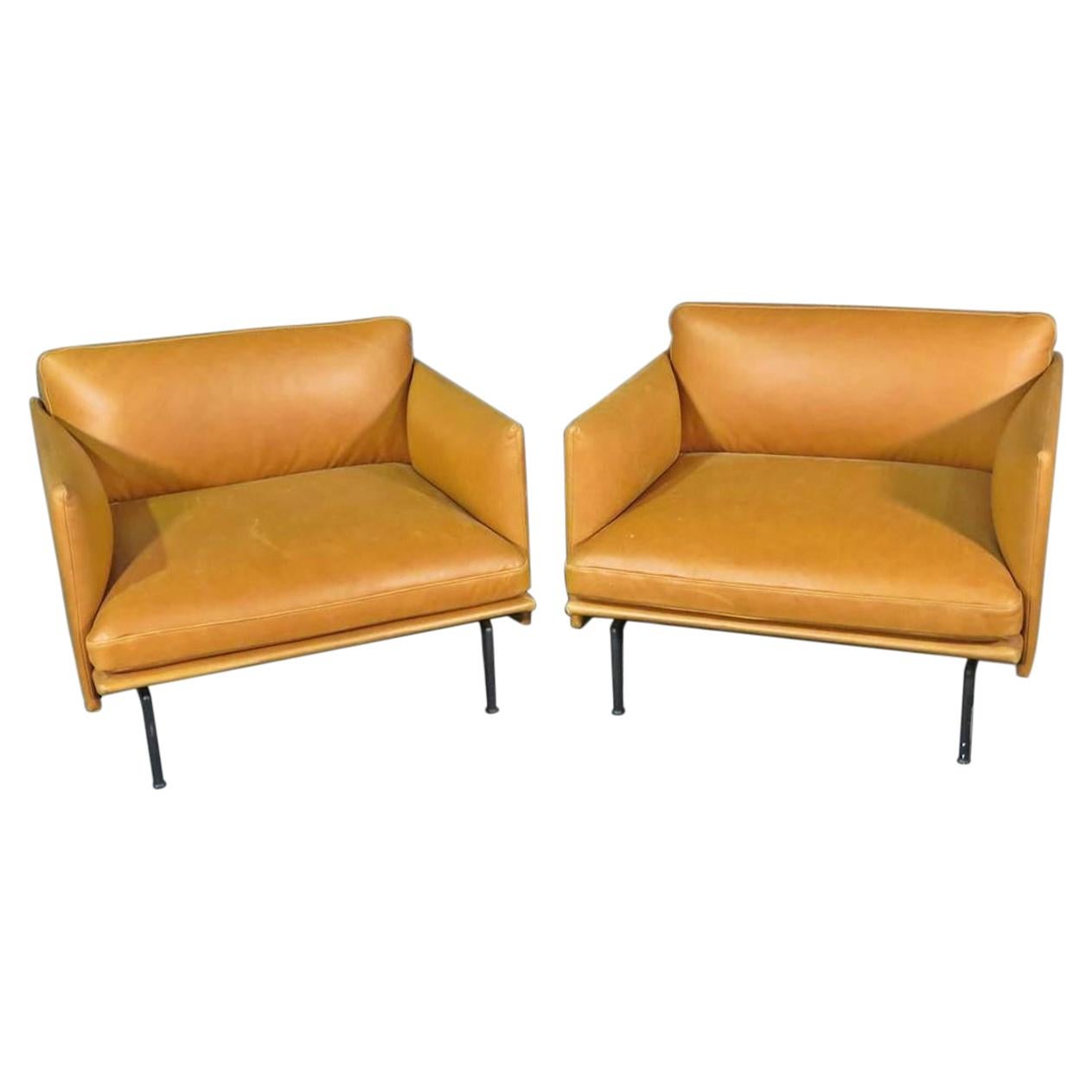 Vintage Leather Club Chairs in the Style of Lind Mobler