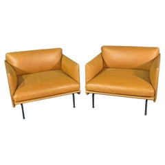 Vintage Leather Club Chairs in the Style of Lind Mobler
