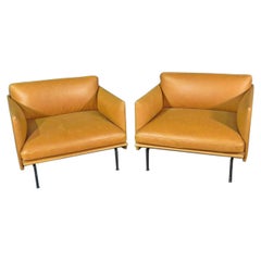 Vintage Leather Club Chairs in the Style of Lind Mobler