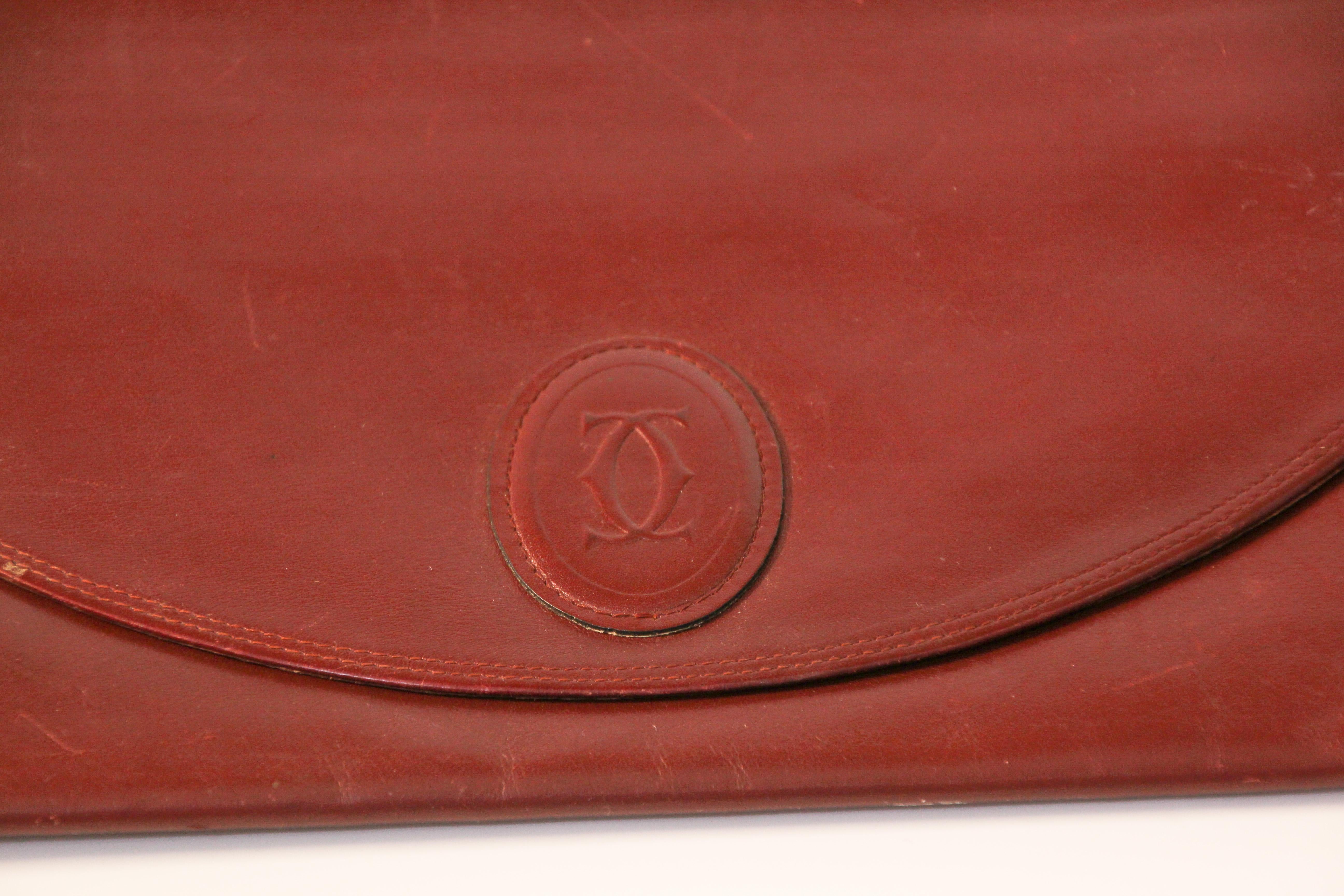 Brown Vintage Leather Clutch Bag 