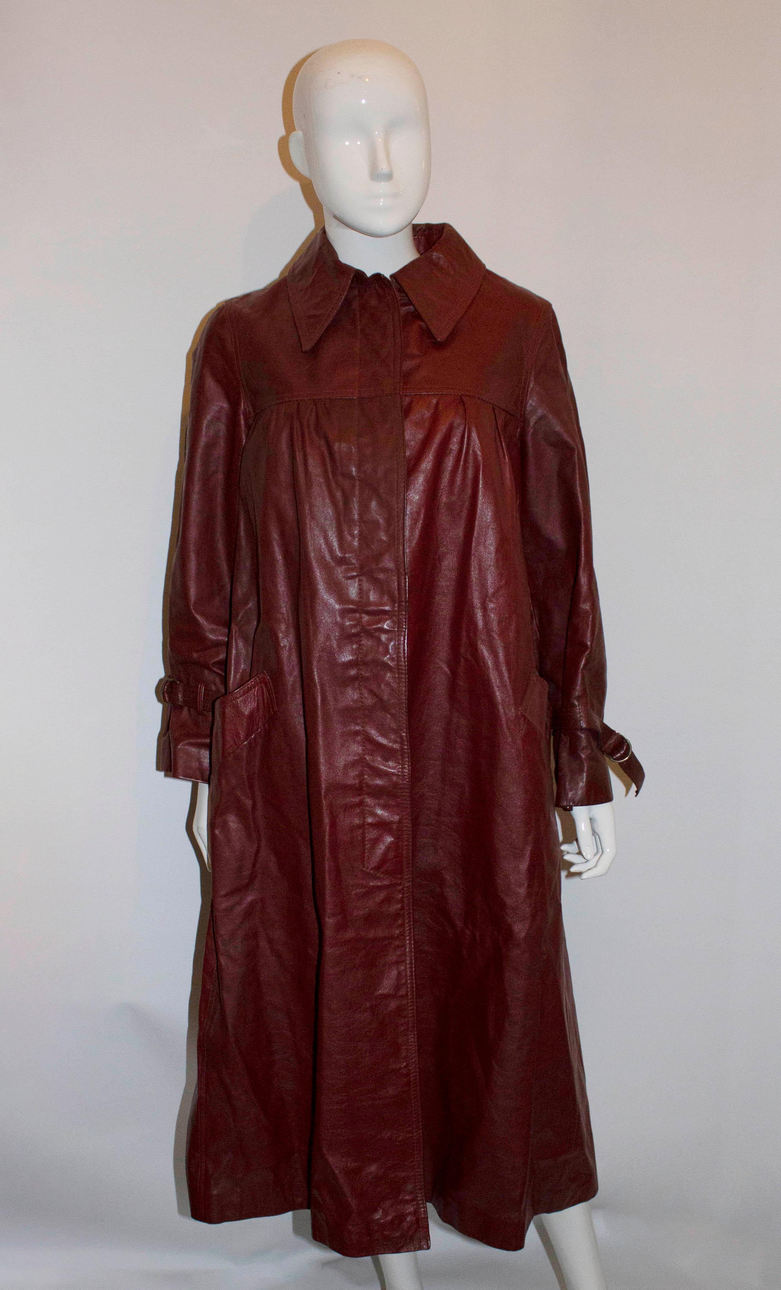 Black Vintage Leather Coat by BegedOr For Sale