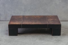Vintage Leather Coffee Table from France, circa 1960
