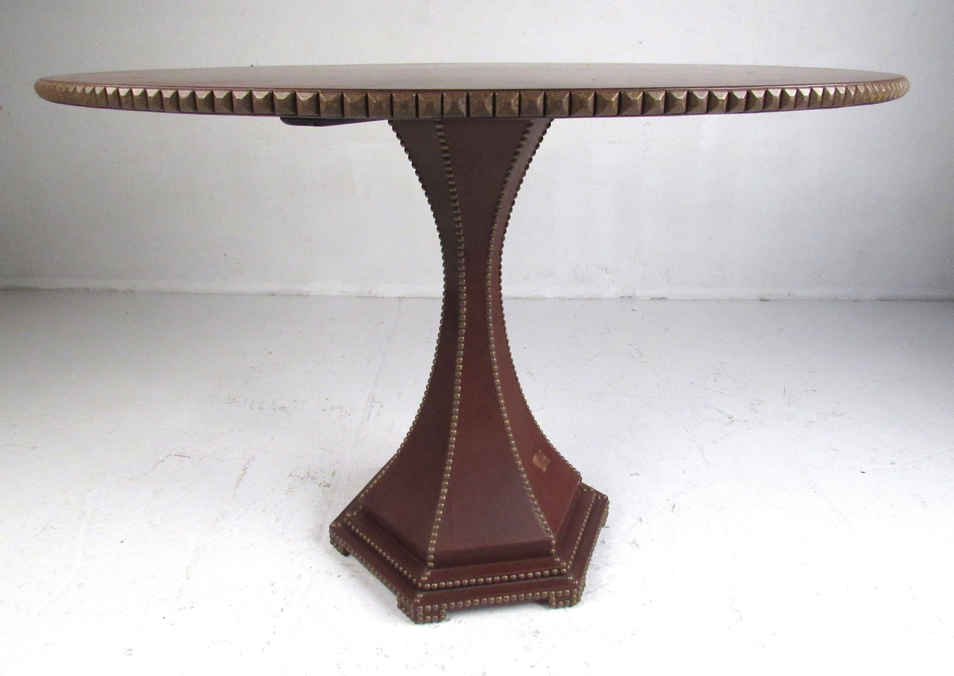 Other Vintage Leather Covered Italian Center Hall Table