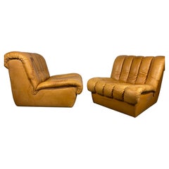 Vintage Leather De Sede DS 85 Lounge Chairs, Switzerland, 1960s