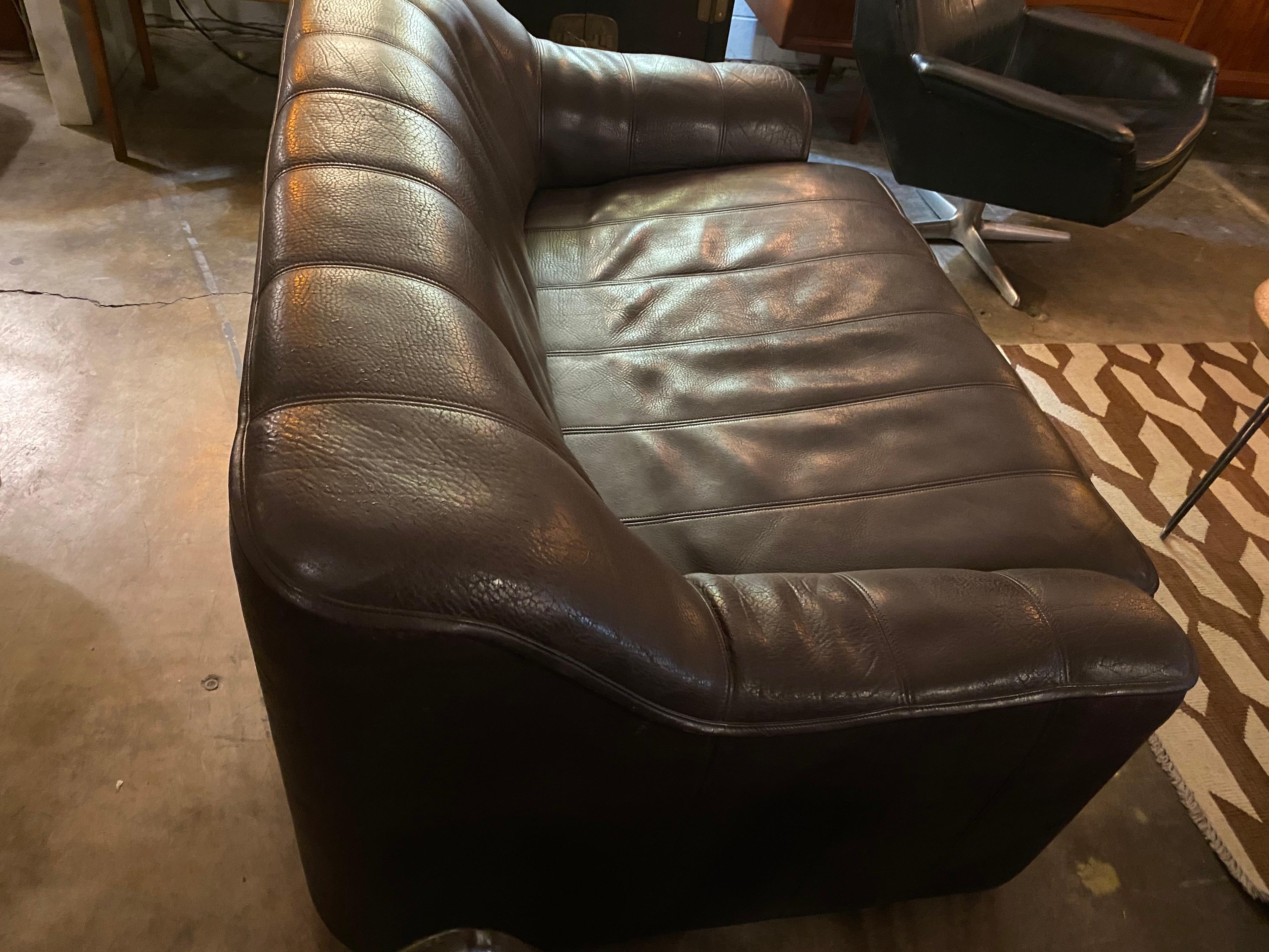 Vintage Leather De Sede DS-44 Loveseat / Sofa 2