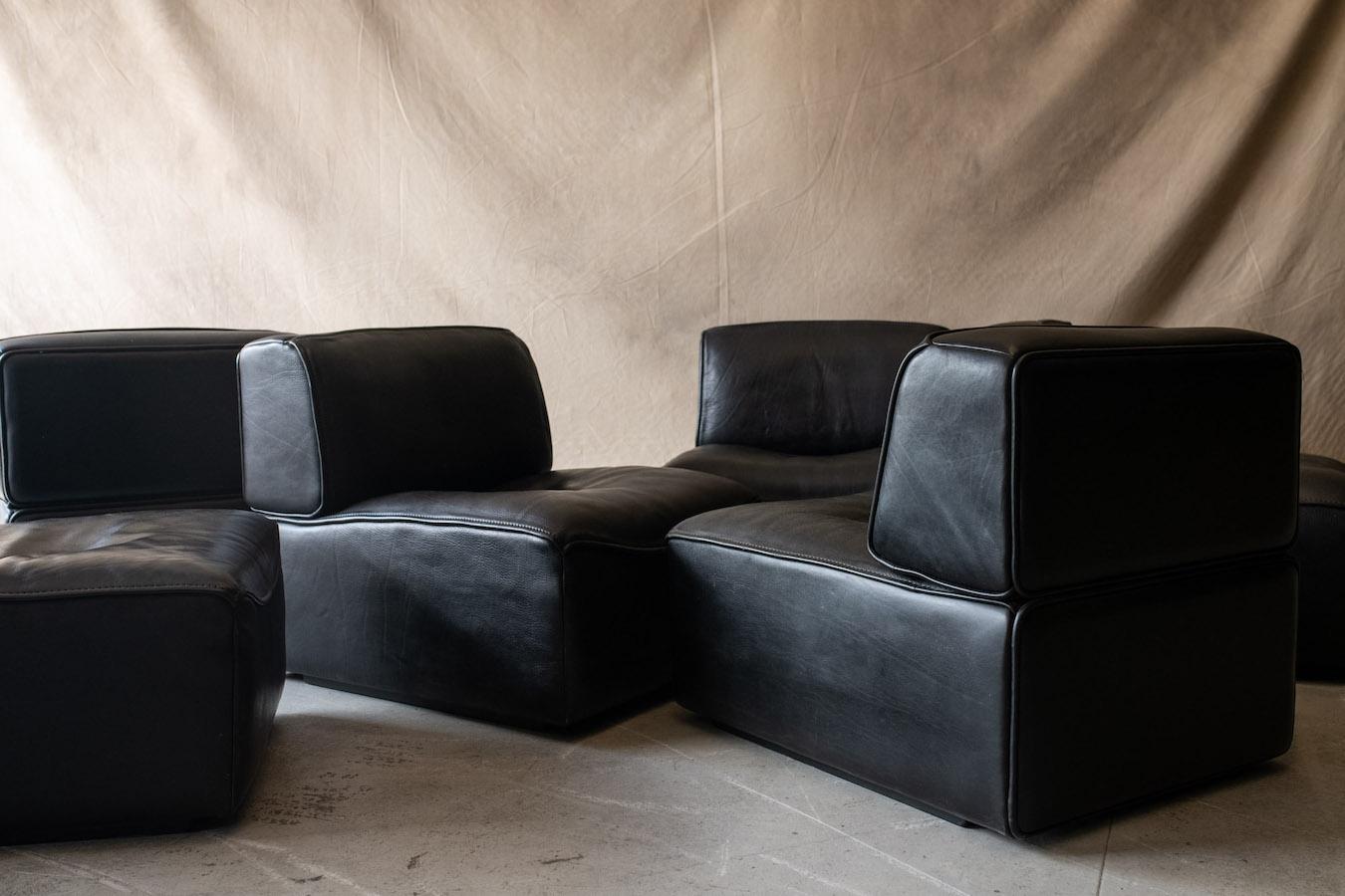 Vintage Leather De Sede Sectional Sofa, Model 'DS-15', Switzerland, 1970s 1
