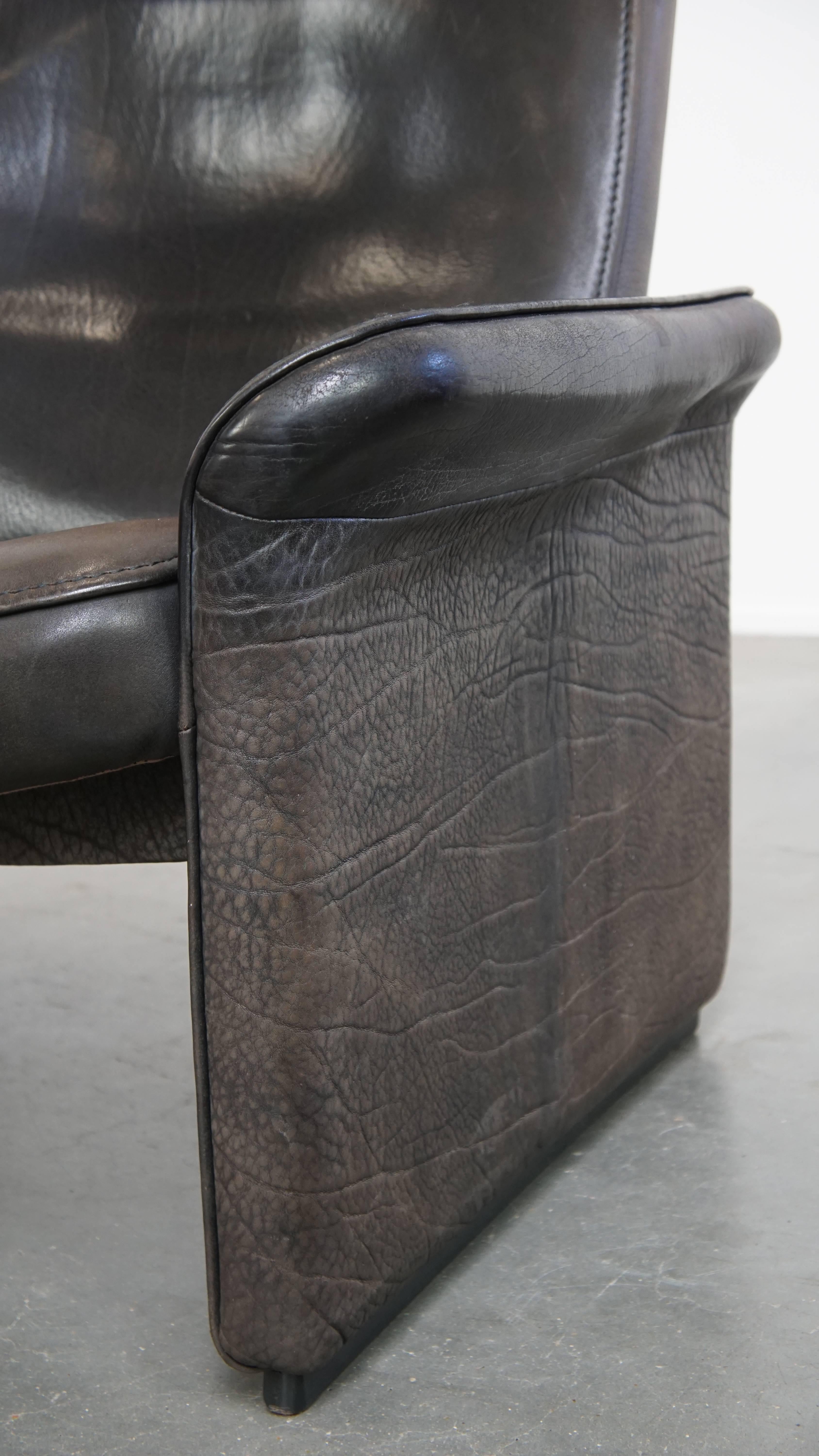 Fauteuil vintage en cuir par De Sede, modèle DS50 en vente 4