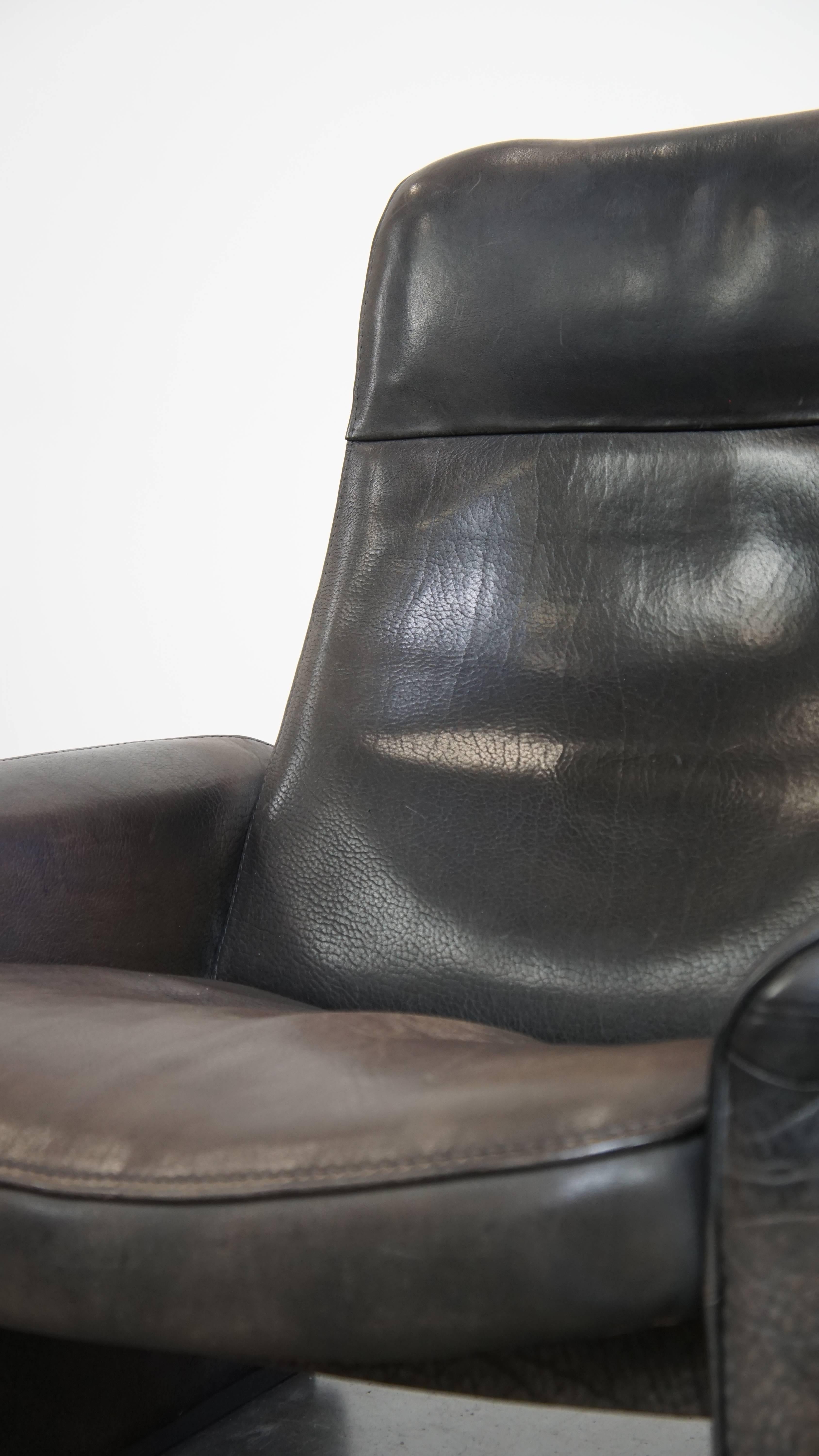 Fauteuil vintage en cuir par De Sede, modèle DS50 en vente 5
