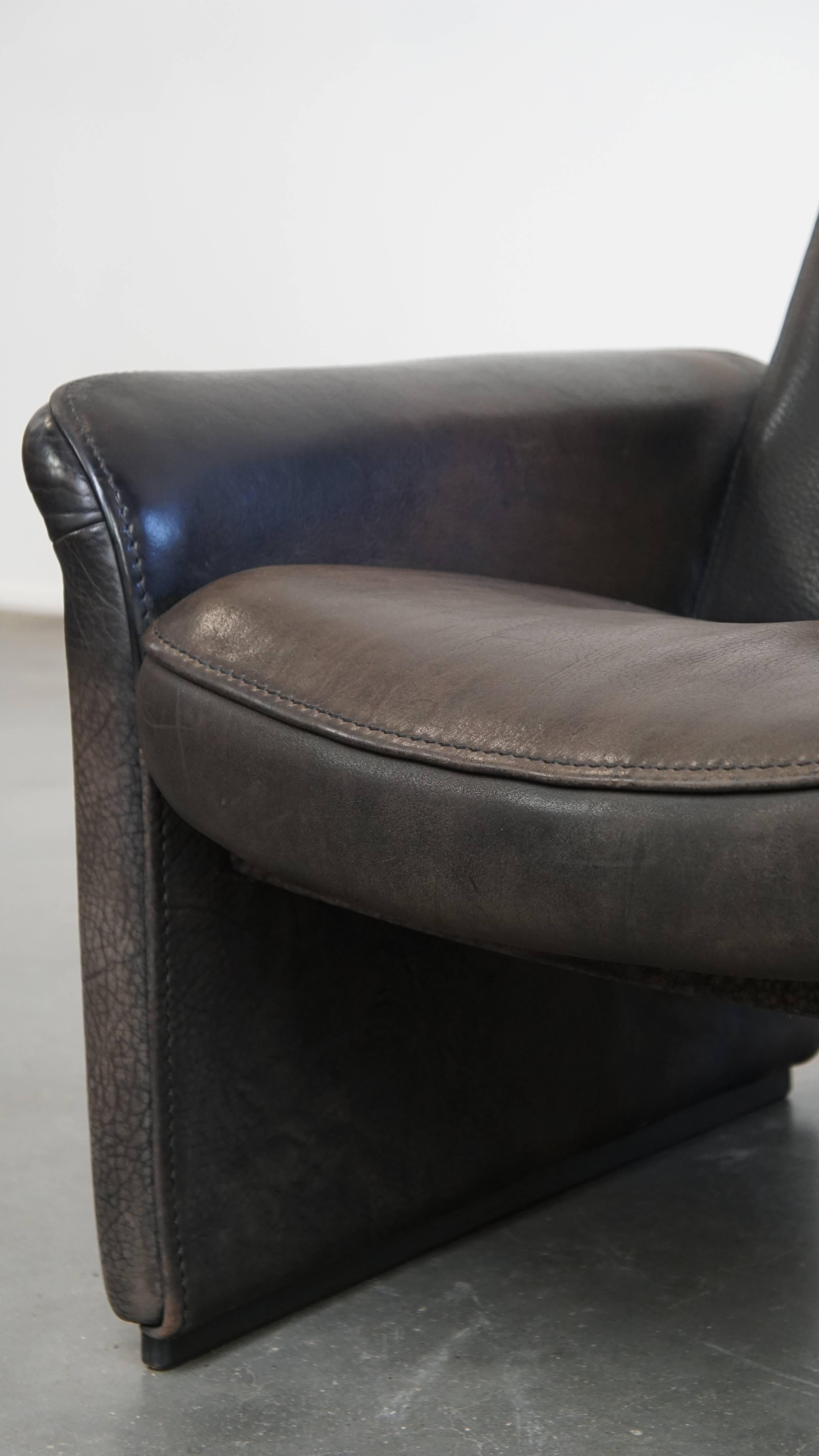 Fauteuil vintage en cuir par De Sede, modèle DS50 en vente 6