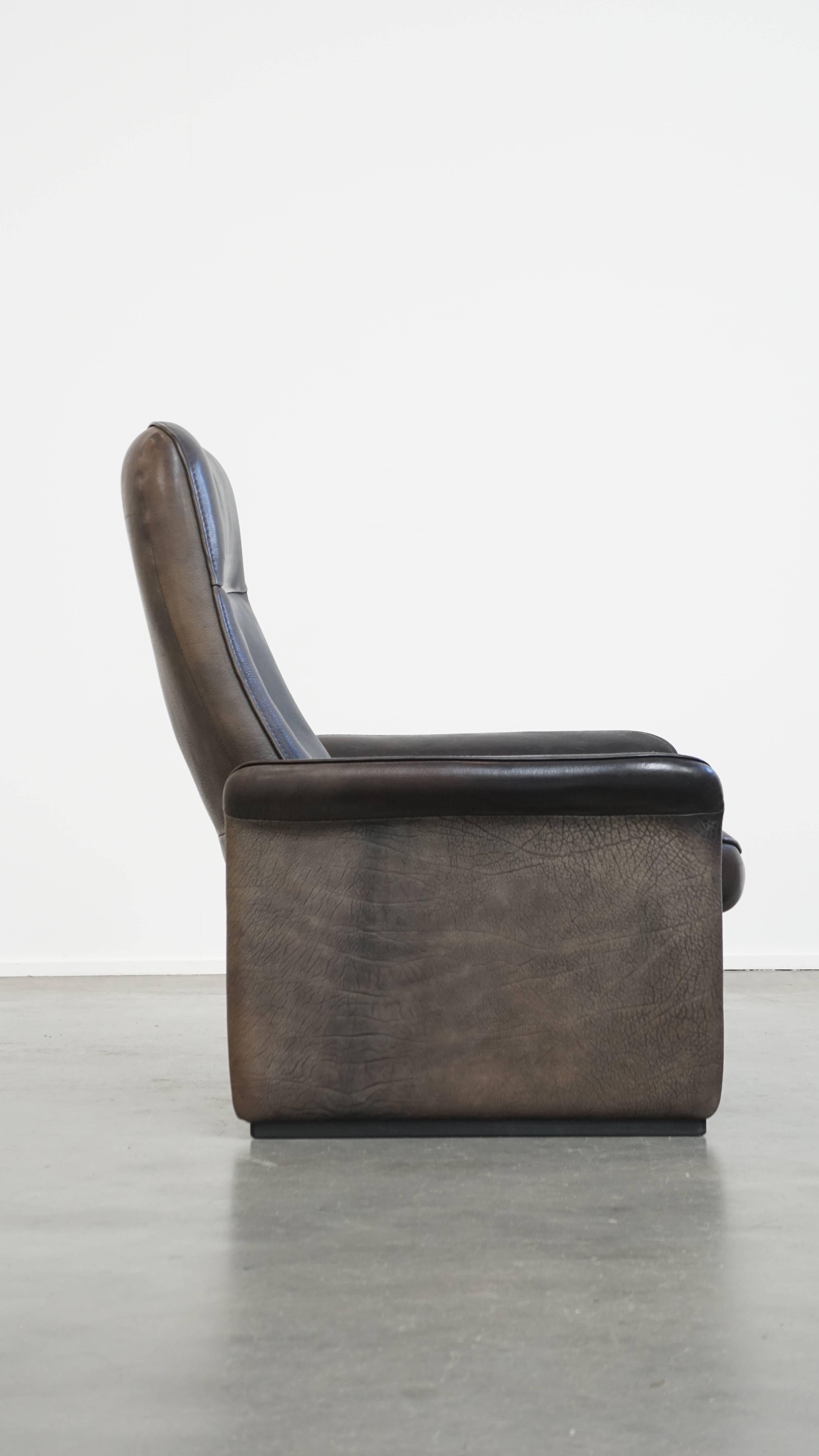Romain classique Fauteuil vintage en cuir par De Sede, modèle DS50 en vente