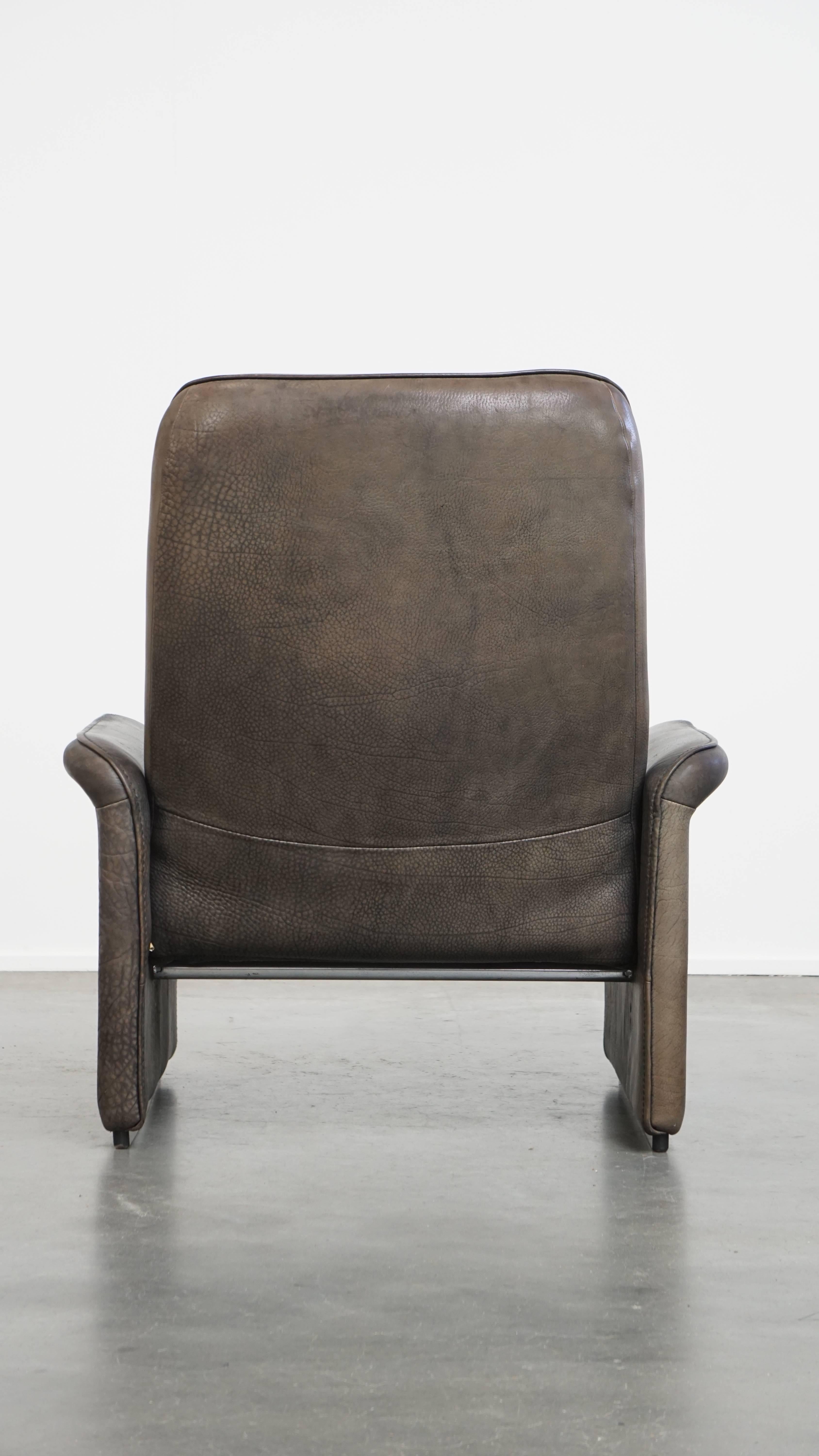 Fauteuil vintage en cuir par De Sede, modèle DS50 État moyen - En vente à Harderwijk, NL