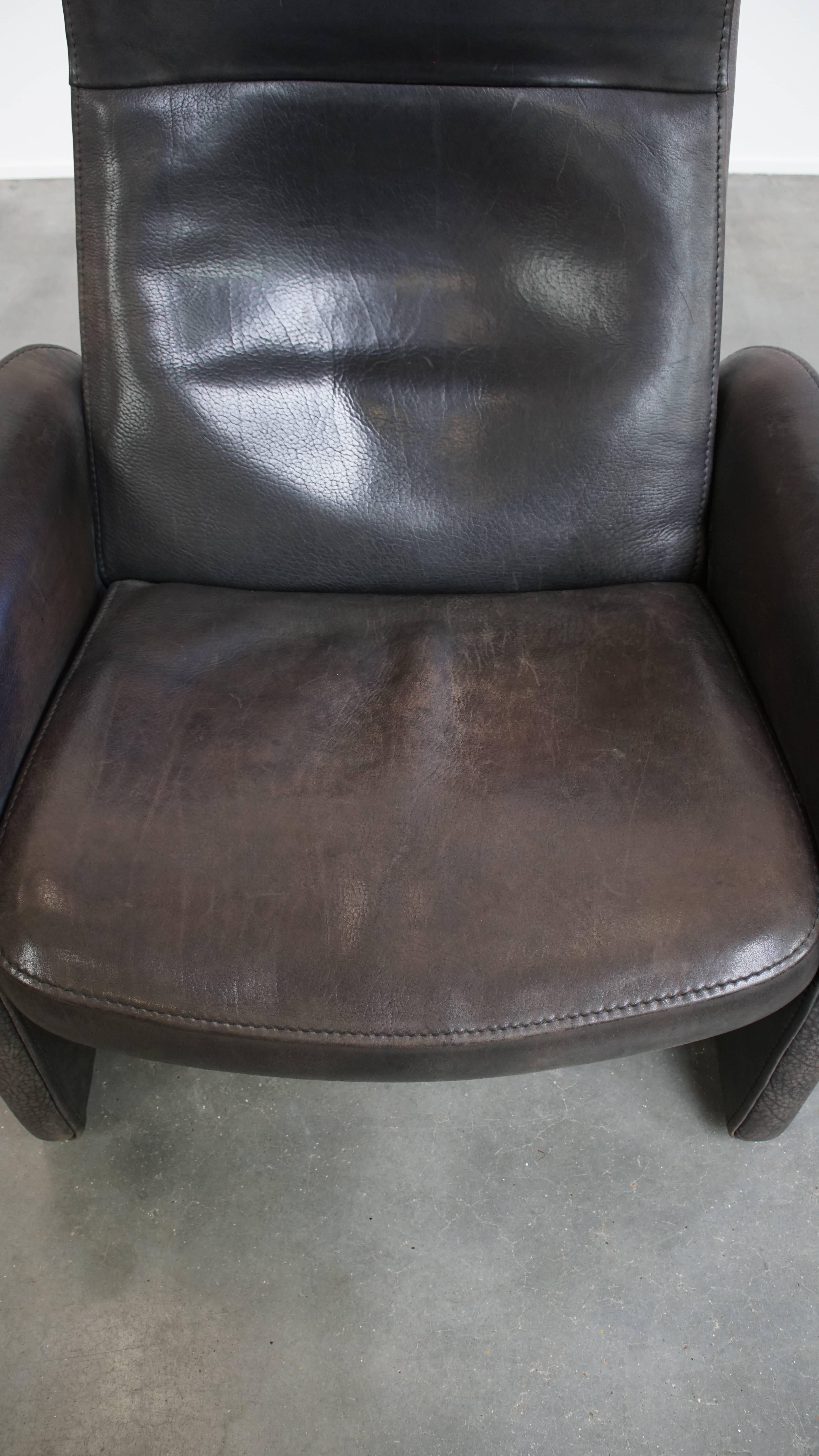 Cuir Fauteuil vintage en cuir par De Sede, modèle DS50 en vente