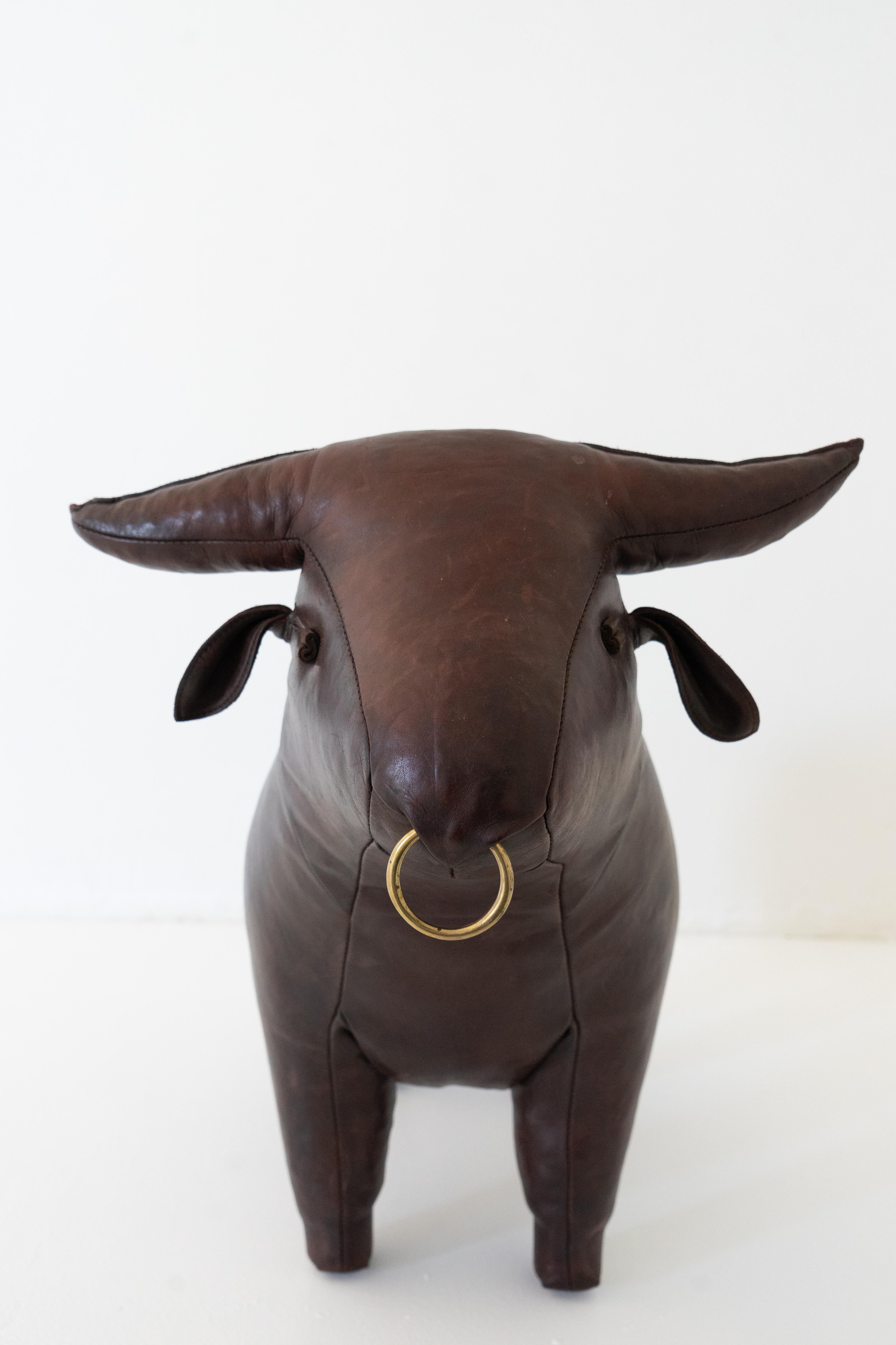 Iconic Dimitri Omersa Bull footstool for Abercombie and Fitch 

Later production conserved in excellent vintage condition. 

These iconic pieces are a conversation piece, statement piece and amplifies any room. 

Functional art that is