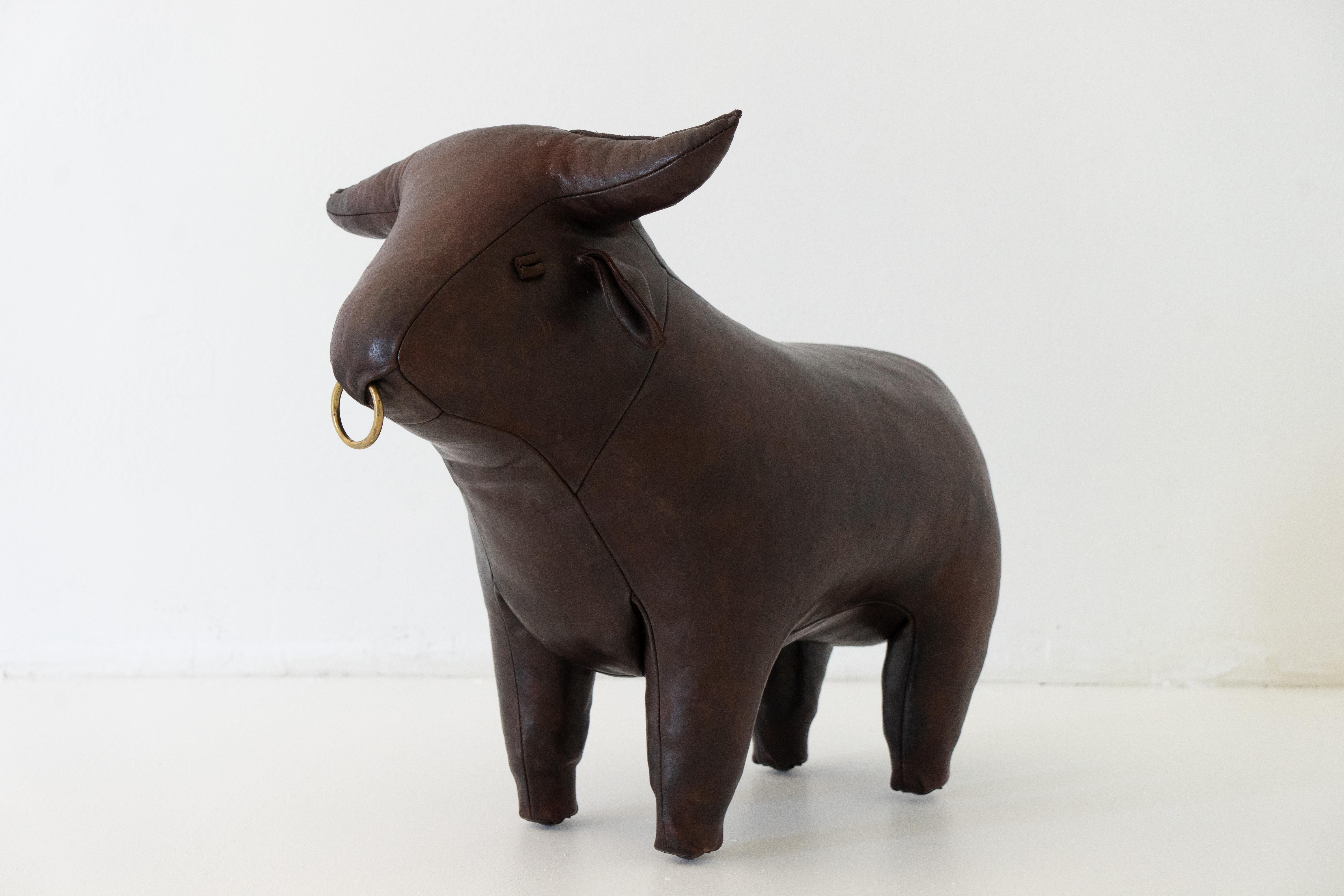 Mid-Century Modern Vintage Leather Dimitri Omersa Bull for Abercrombie Fitch