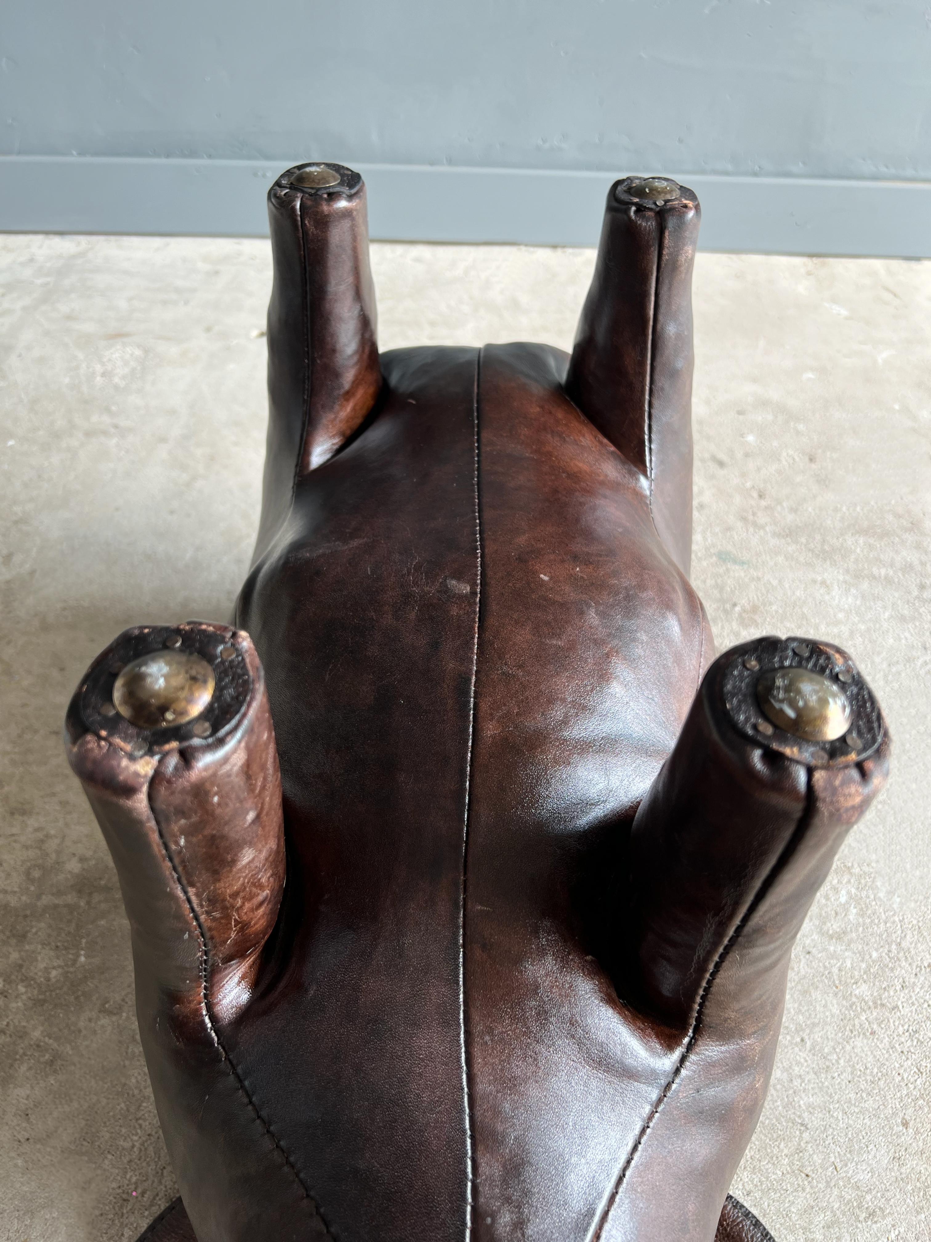 Vintage Leather Dimitri Omersa Pig Abercrombie and Fitch Stool 5