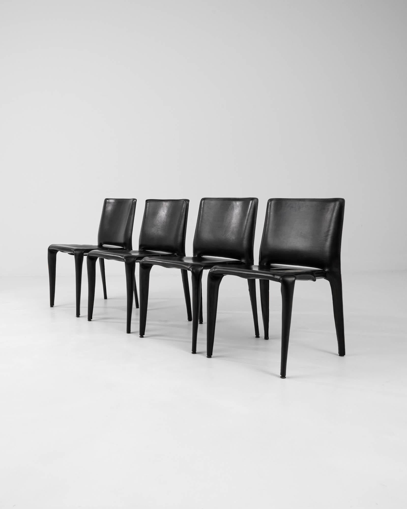 Vintage Leather Dining Chairs by Mario Bellini for Cassina, Set of Four 5
