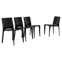 Vintage Leather Dining Chairs by Mario Bellini for Cassina, Set of Four