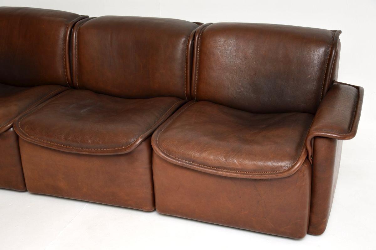 Sofá DS 12 de cuero vintage de De Sede en venta 3