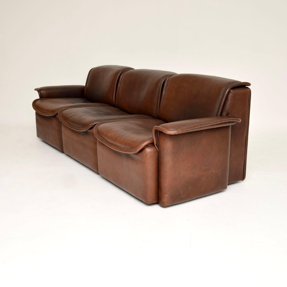 Sofá DS 12 de cuero vintage de De Sede Suizo en venta