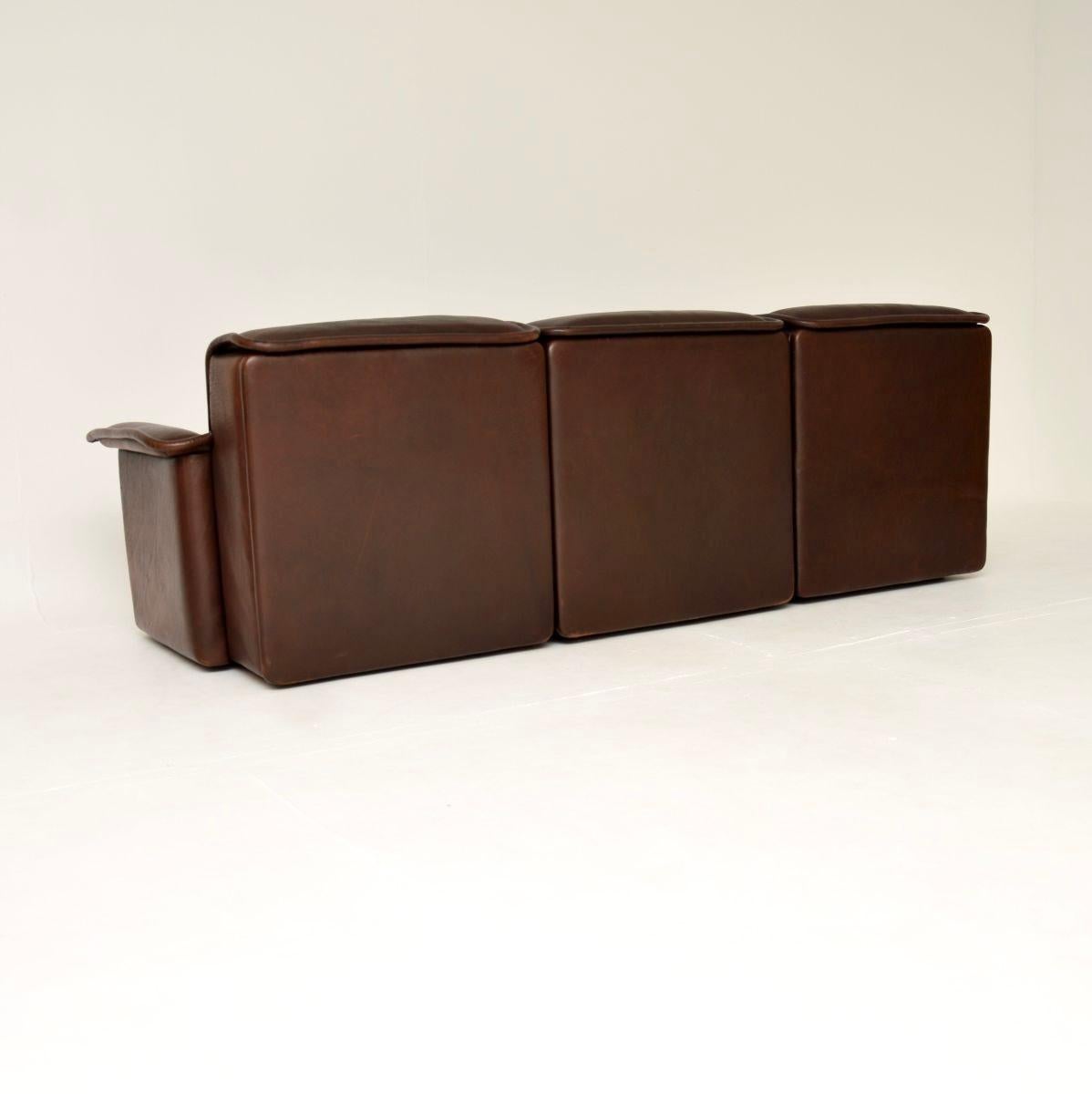 Sofá DS 12 de cuero vintage de De Sede en Bueno estado para la venta en London, GB