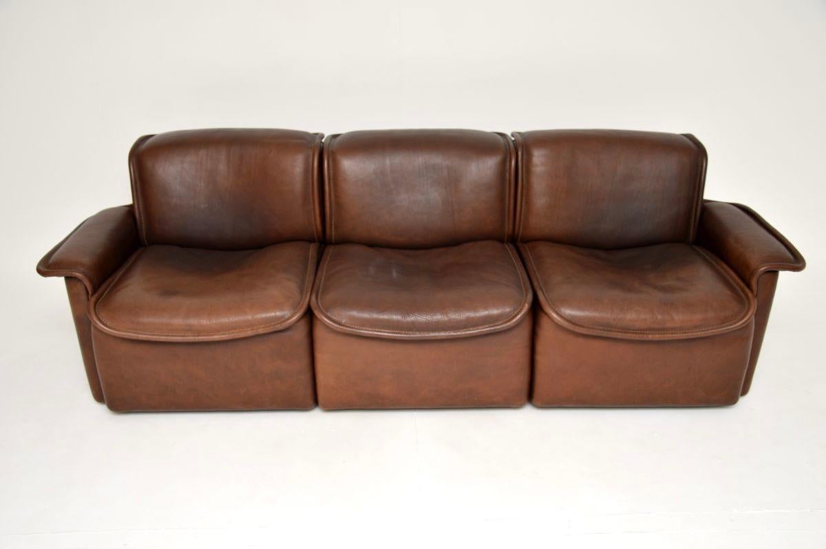 Sofá DS 12 de cuero vintage de De Sede en venta 1