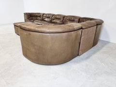 Vintage Leather DS14 Sofa Set by De Sede, 1970s