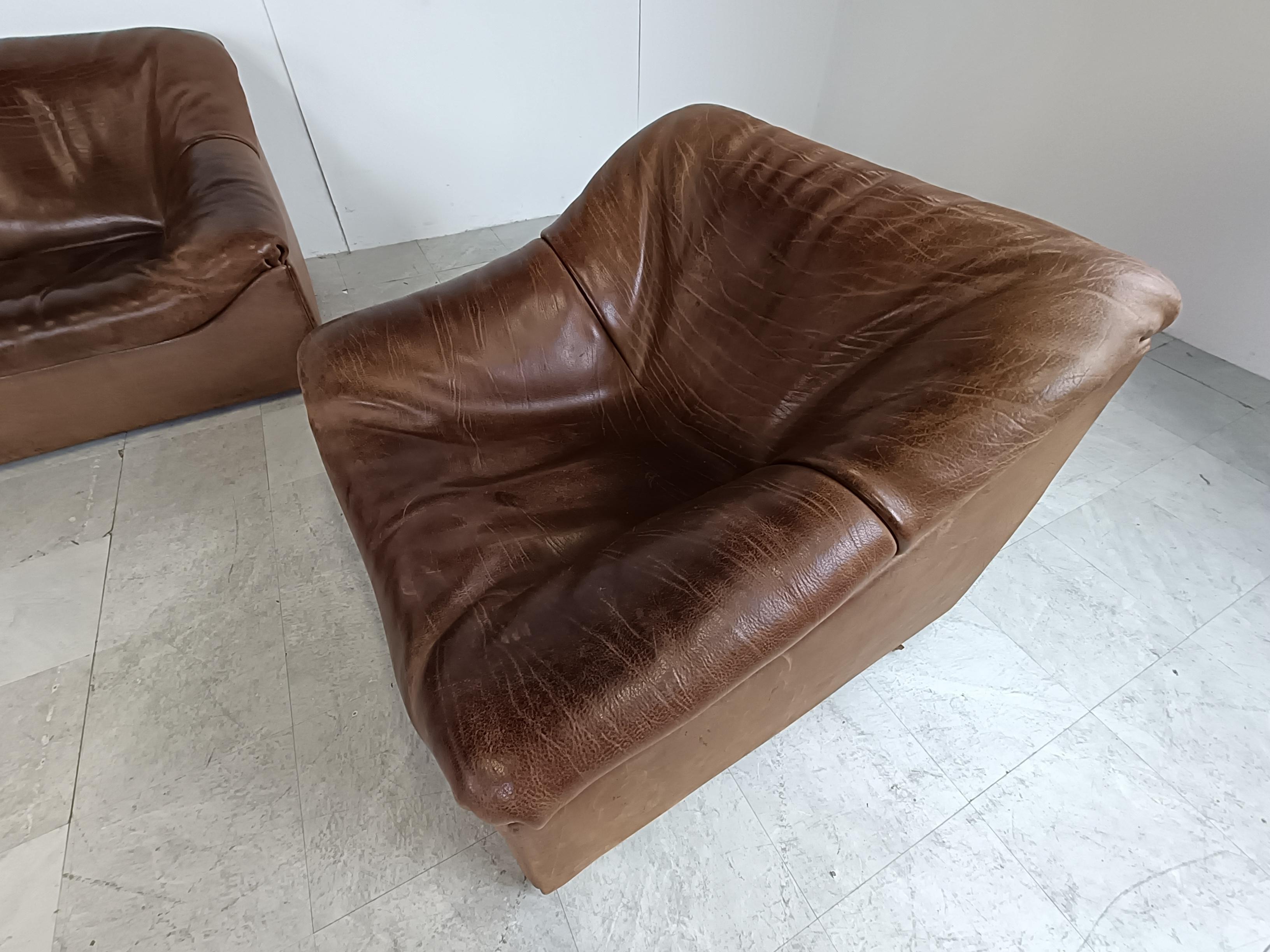 Vintage Leather Ds46 Modular Sofa by De Sede, 1970s For Sale 3