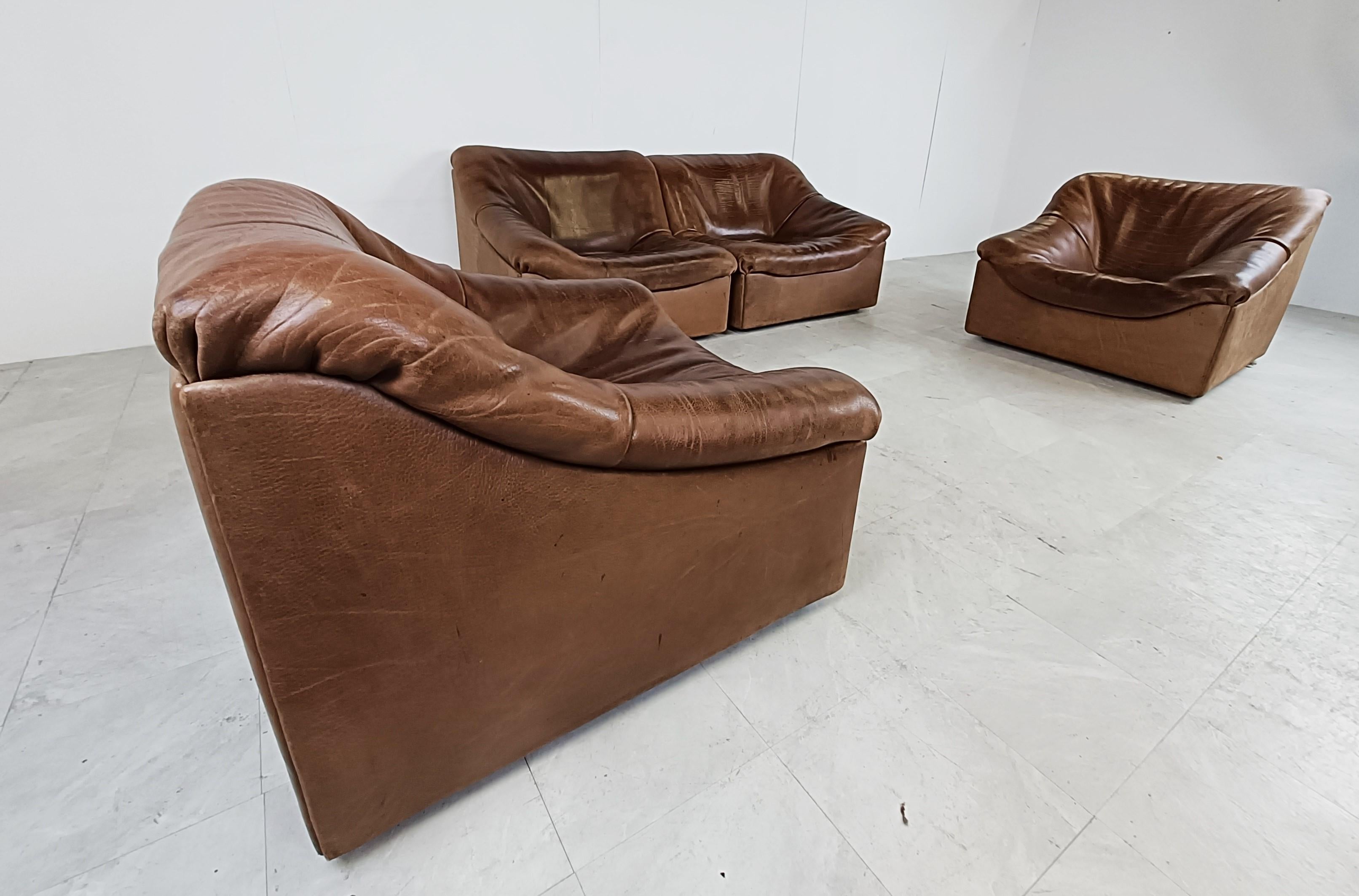 Mid-Century Modern Vintage Leather Ds46 Modular Sofa by De Sede, 1970s For Sale