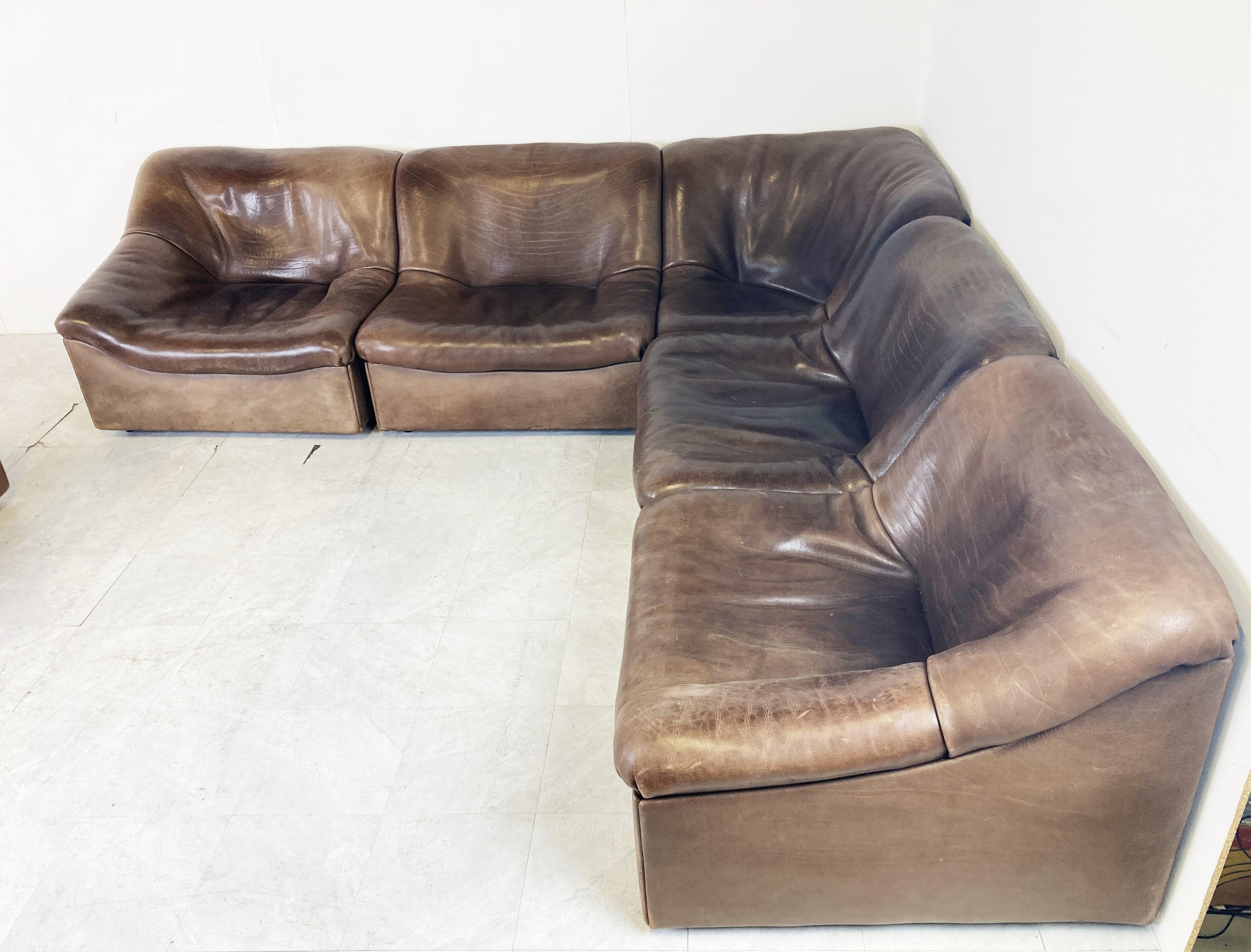 Late 20th Century Vintage Leather Ds46 Modular Sofa by De Sede, 1970s