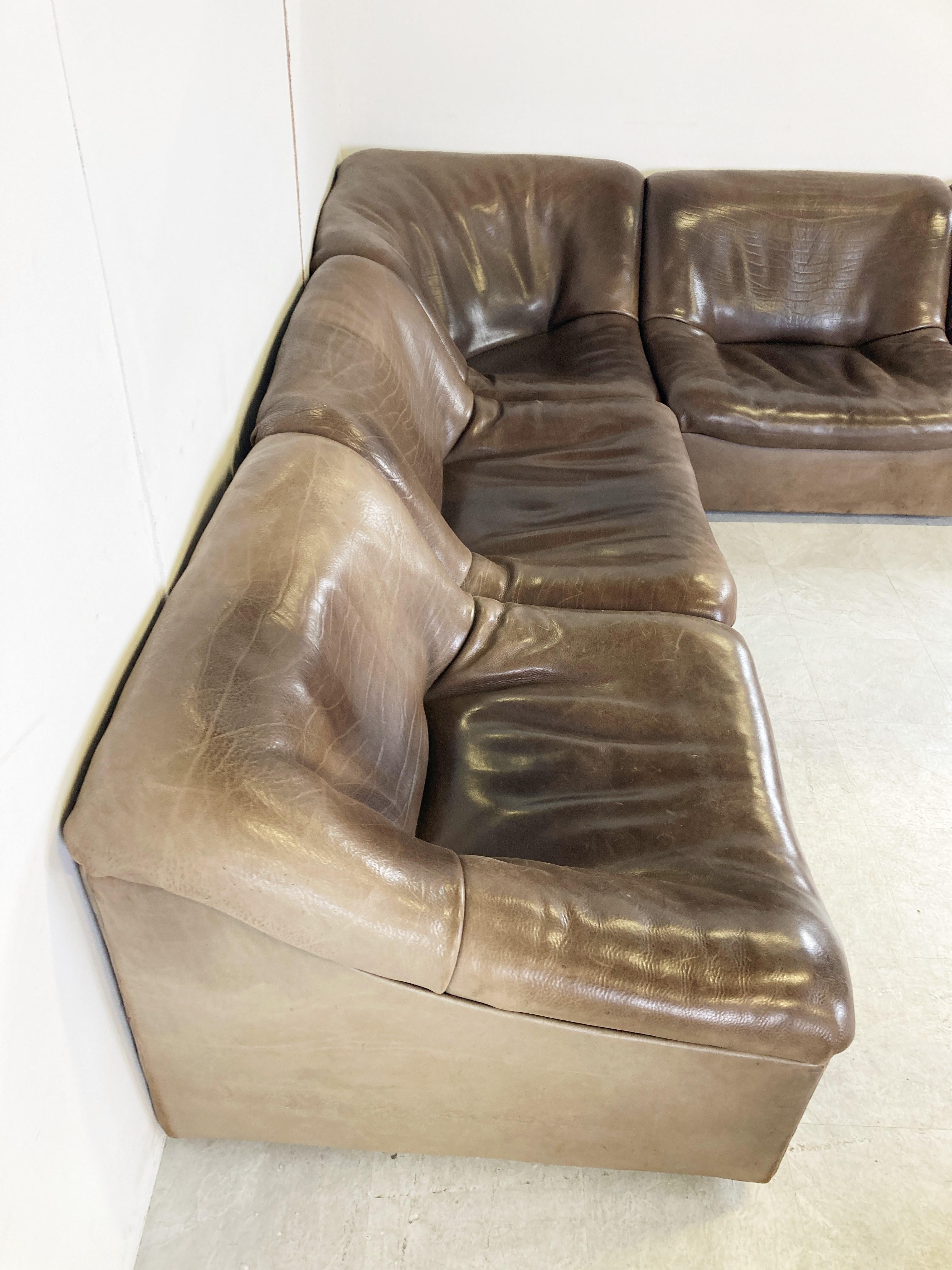 Vintage Leather Ds46 Modular Sofa by De Sede, 1970s 1