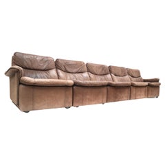 Used leather element sofa consisting of 5 elements made in the 1970s