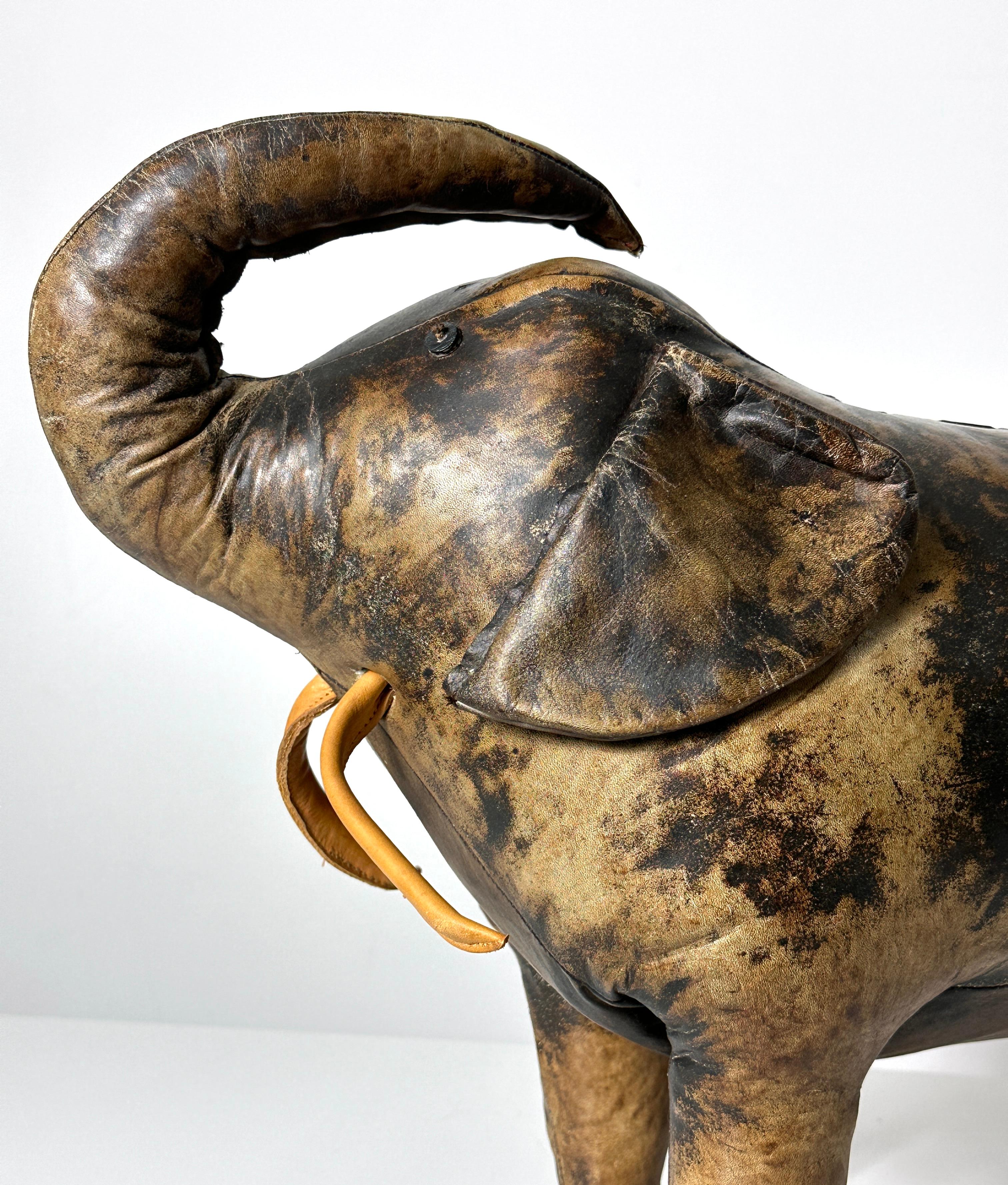 Modern Vintage Leather Elephant By Dimitri Omersa for Abercrombie & Fitch 1960s For Sale