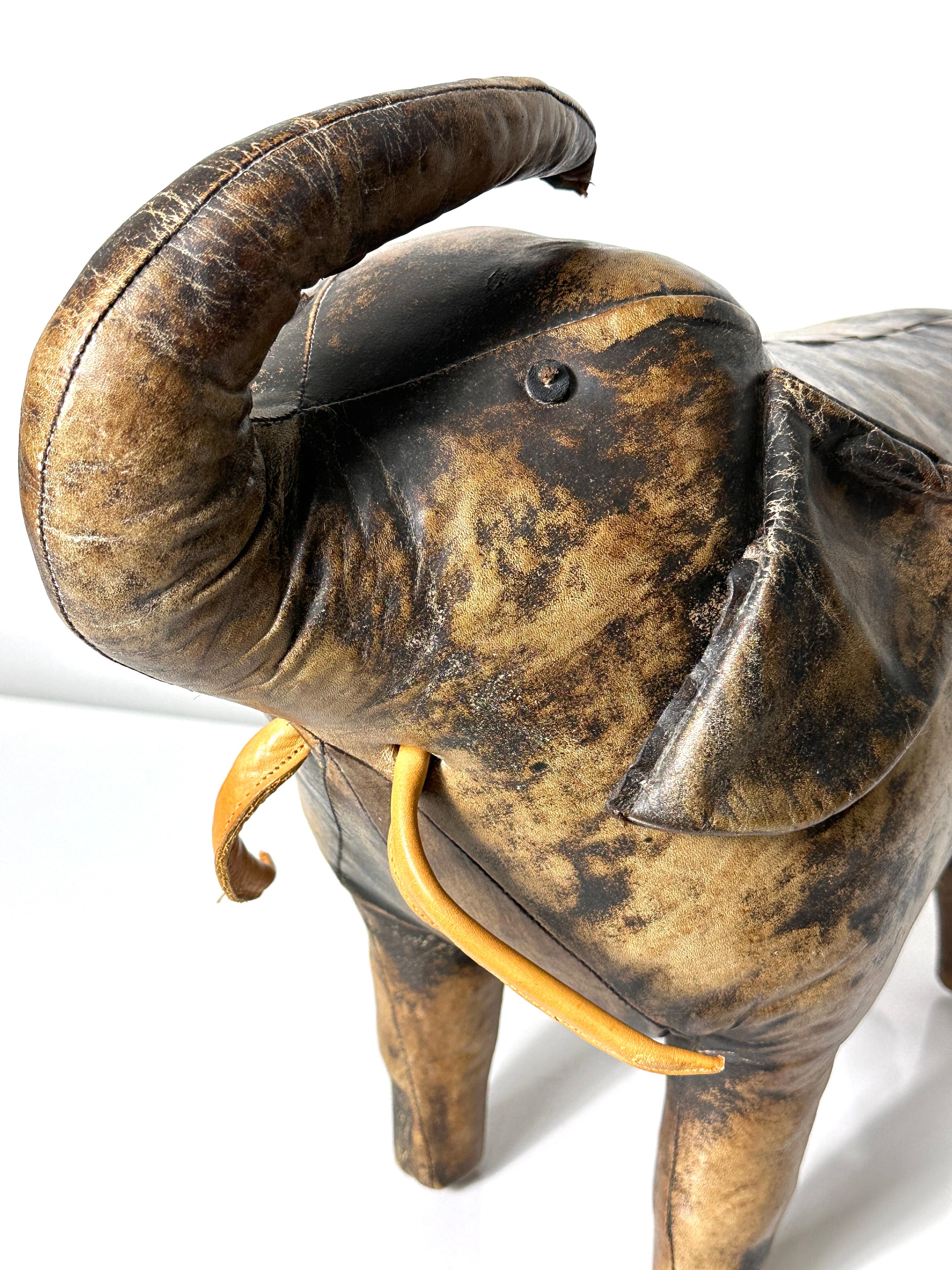 Vintage Leather Elephant By Dimitri Omersa for Abercrombie & Fitch 1960s In Good Condition For Sale In Troy, MI