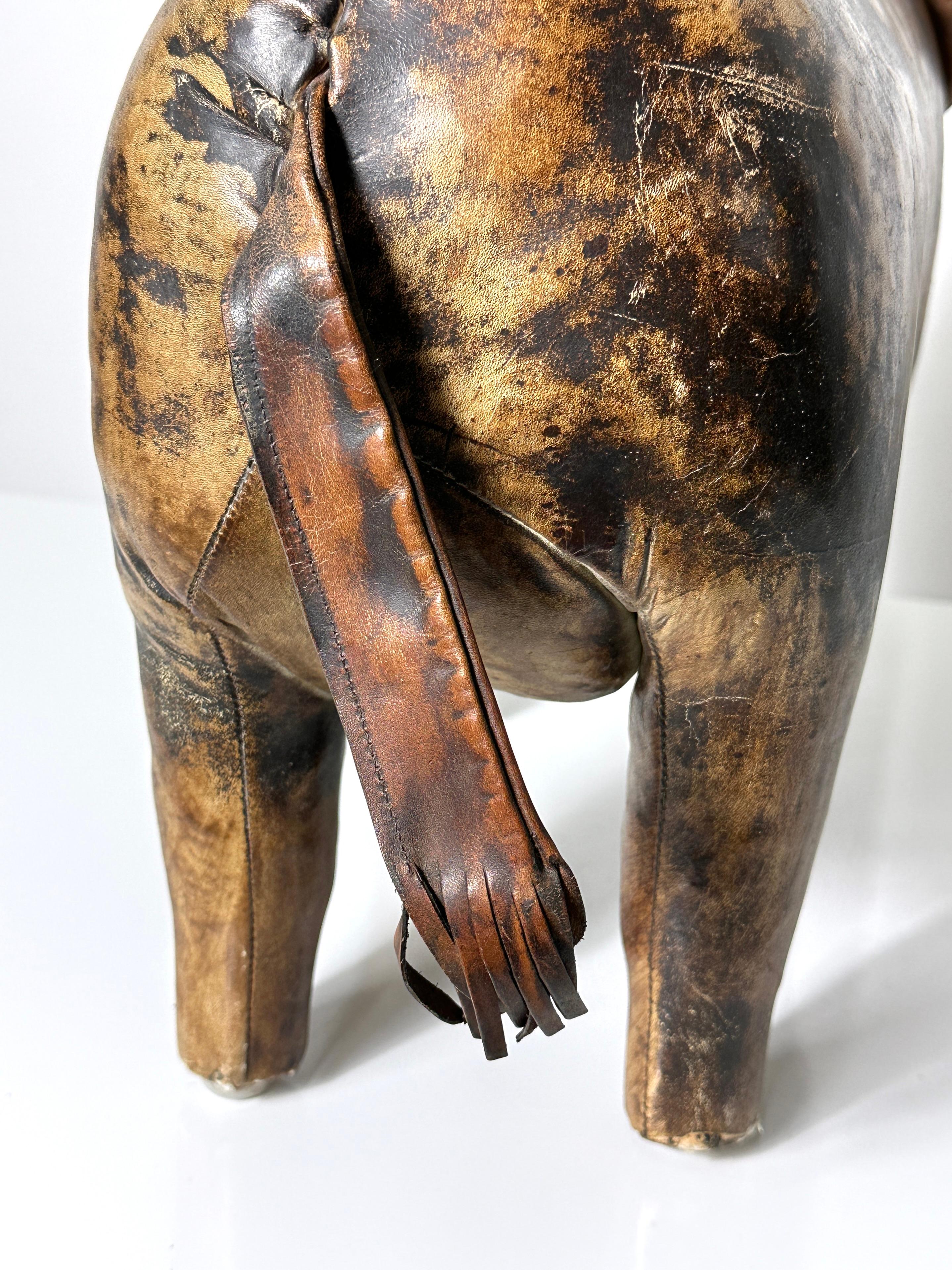 Vintage Leather Elephant By Dimitri Omersa for Abercrombie & Fitch 1960s For Sale 3