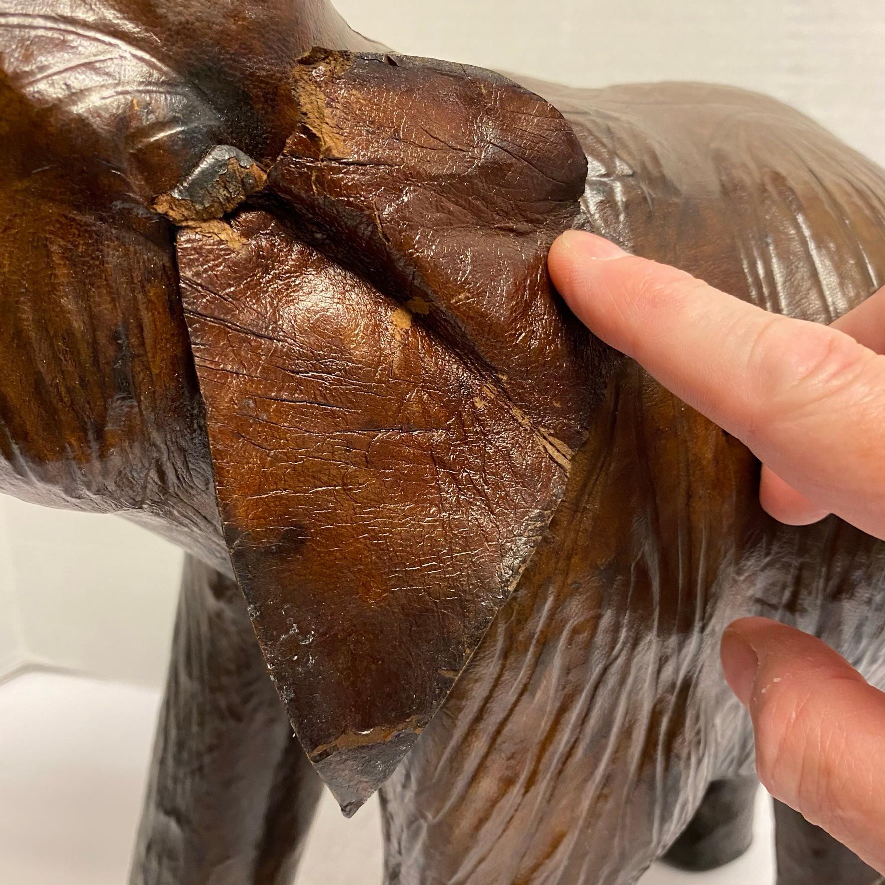 Vintage Leather Elephant Figure For Sale 2