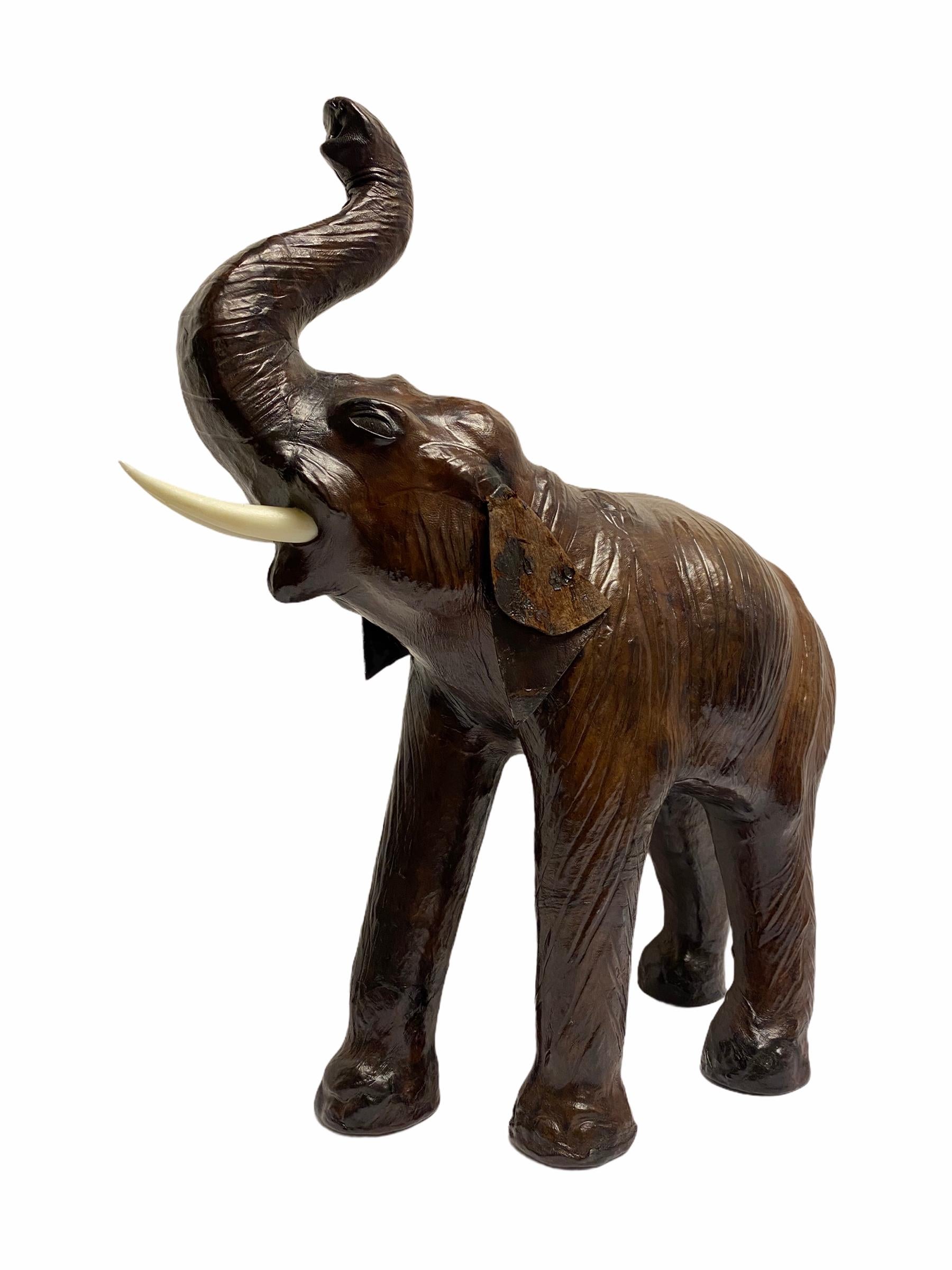 antique leather elephant