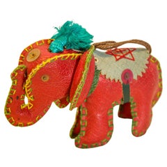 Vintage Elefantenschmuck aus Leder, Indien