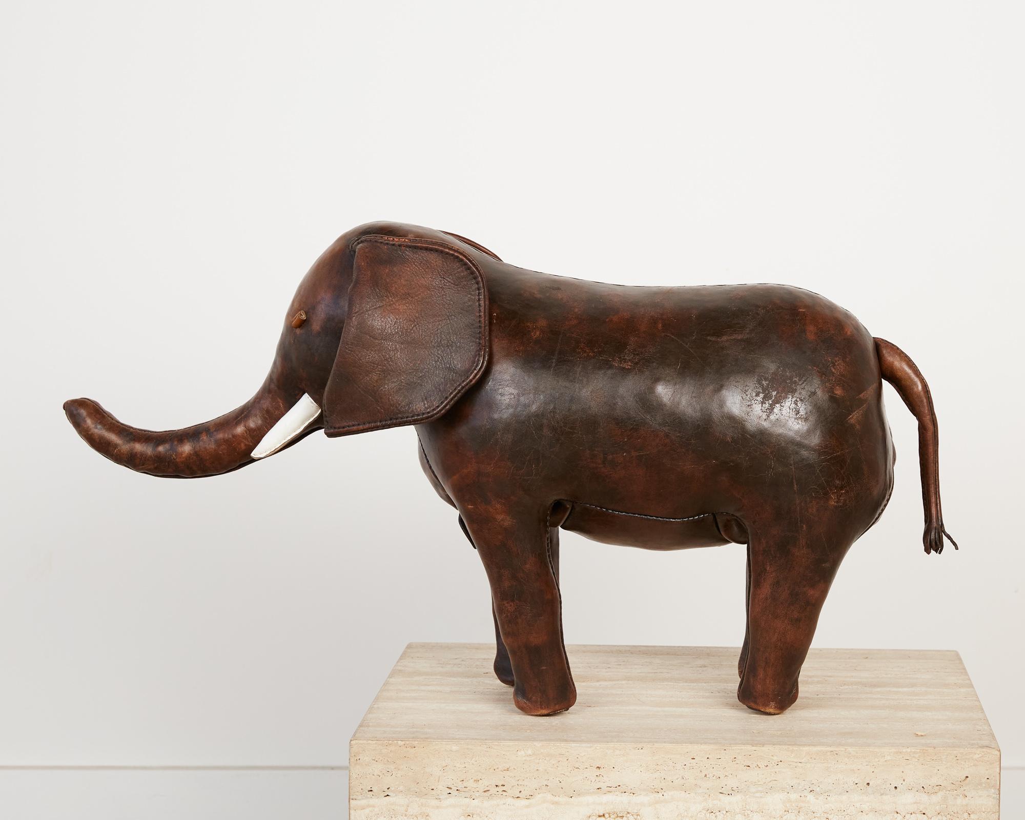 20th Century Vintage Leather Elephant Ottoman for Abercrombie & Fitch by Omersa for Liberty