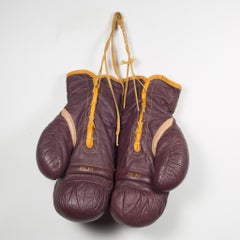 Vintage Leather Everlast Boxing Gloves, circa 1960s