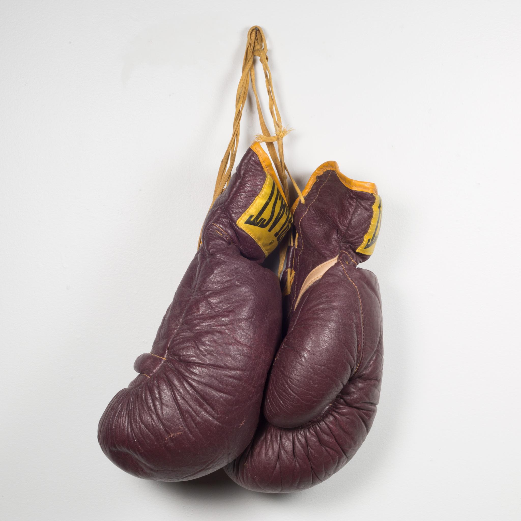 Geoffrey Vintage TT Boxing Gloves - 12oz Tan Cow Leather With Laces | Retro Style