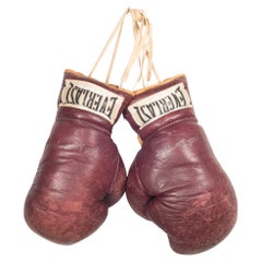 Used Leather Everlast Boxing Gloves, circa 1960s