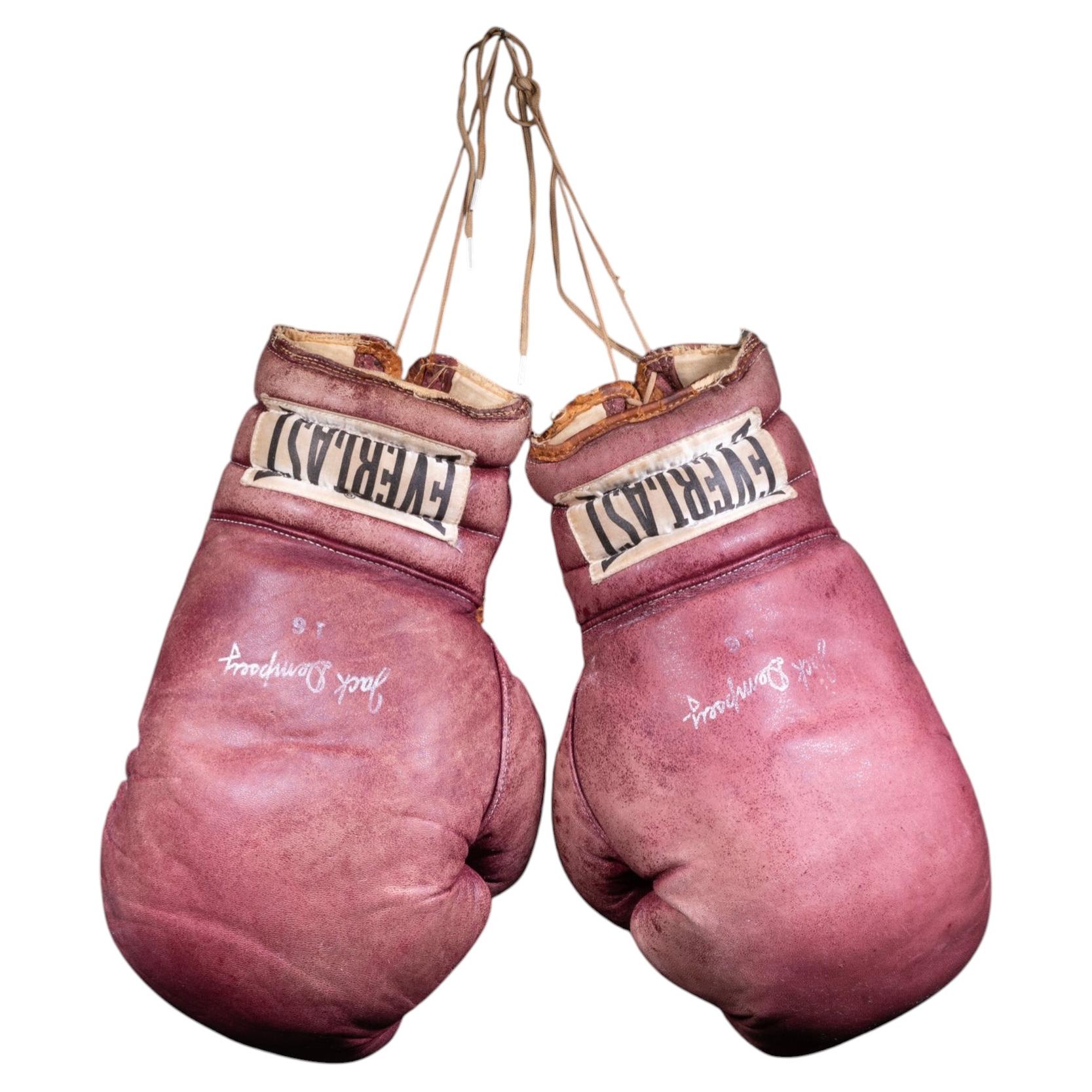 Guantes de boxeo Everlast de cuero vintage, de alrededor de los años 60