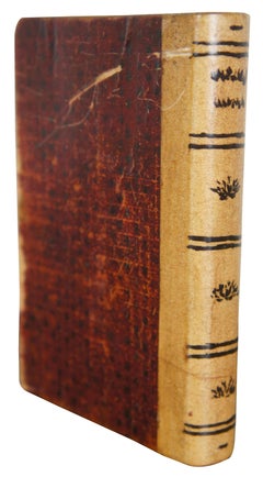 Vintage Leather Faux False Book Keepsake Cigarette Box Marbled Edges