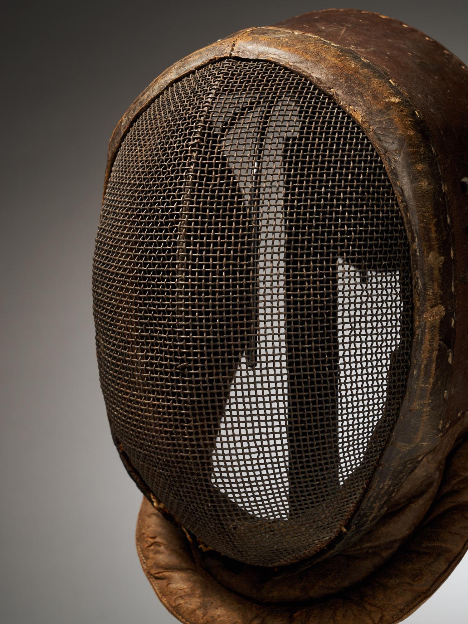 Metal Vintage Leather Fencing Mask