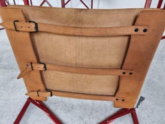 Vintage Leather Folding Chairs, 1980s