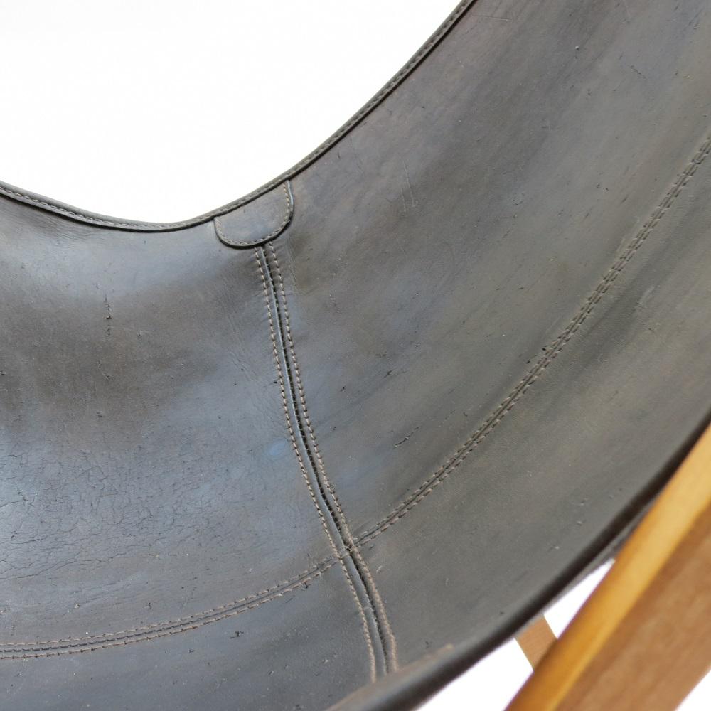 20th Century Vintage Leather Folding Hardoy Butterfly Chair Princes Design Works