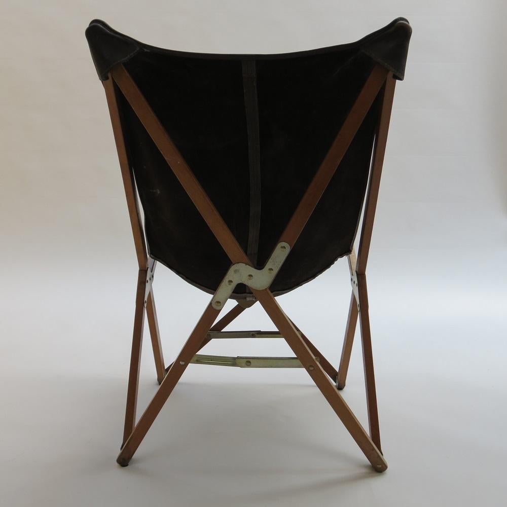 Vintage Leather Folding Hardoy Butterfly Chair Princes Design Works 1