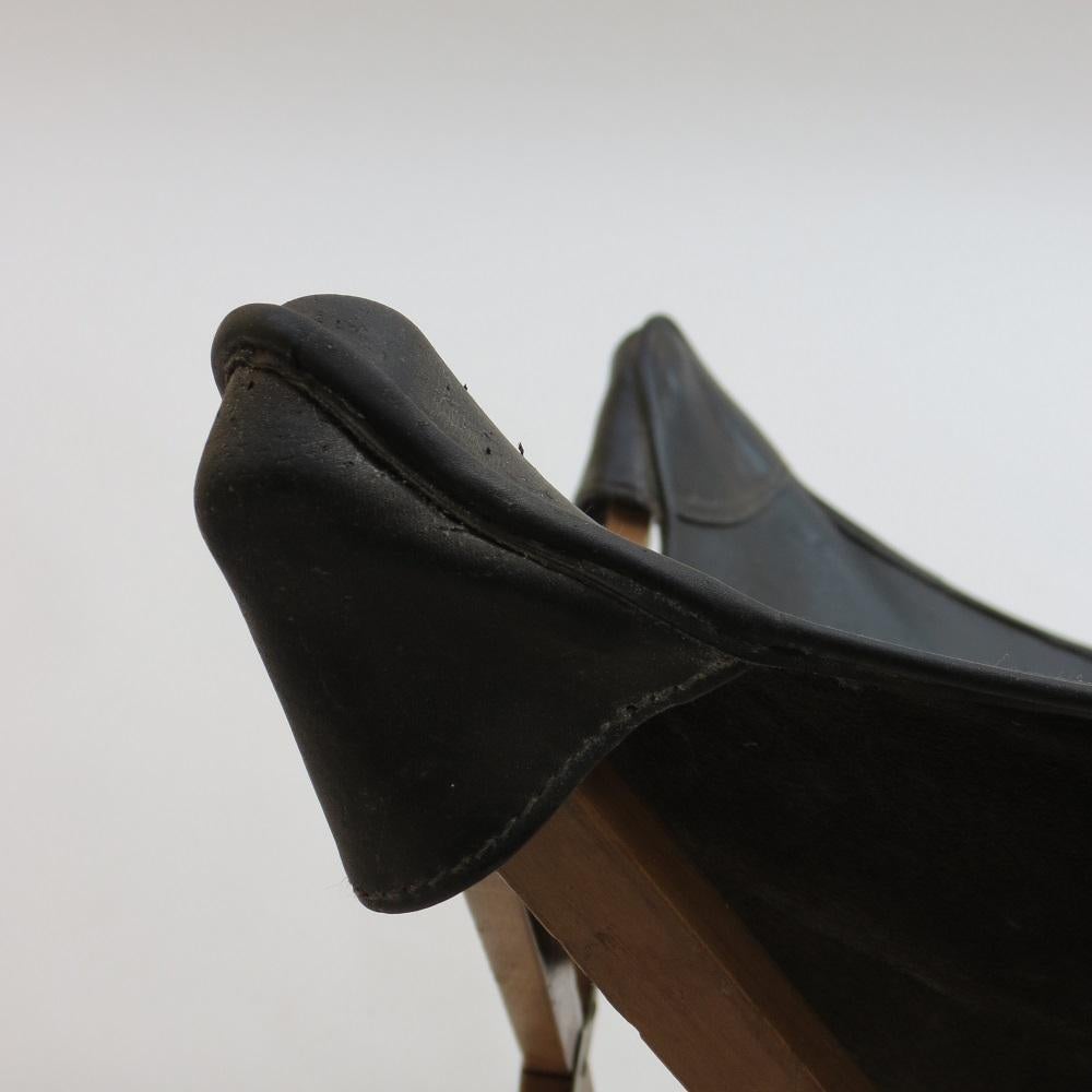 Vintage Leather Folding Hardoy Butterfly Chair Princes Design Works 2